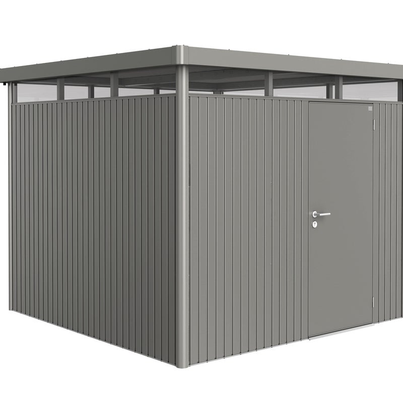 Domek narzędziowy metalowy Highline H4 pojedyncze drzwi 6,35 m2 szary Biohort