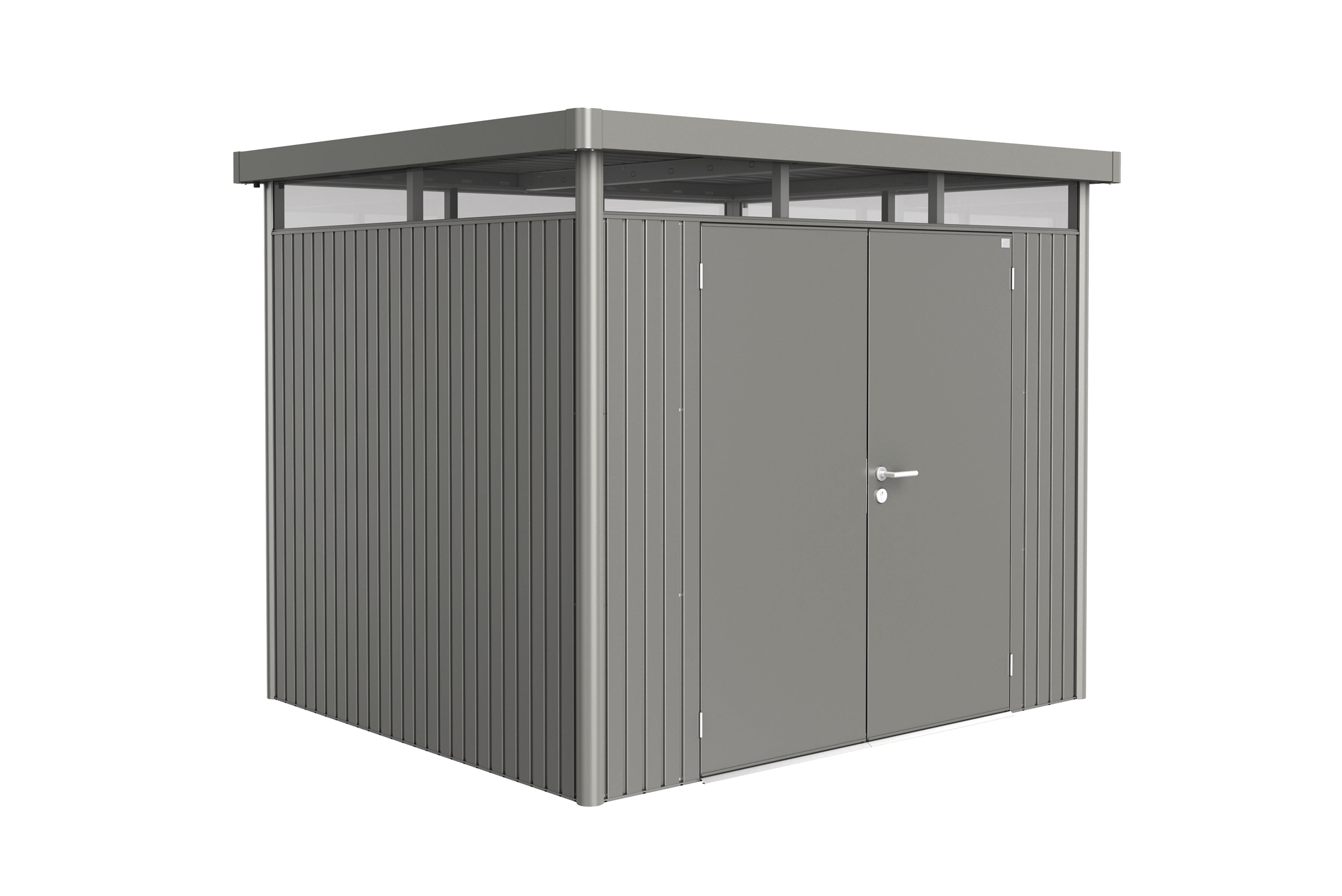 Domek narzędziowy metalowy Highline H3 podwójne drzwi 5,34 m2 szary Biohort