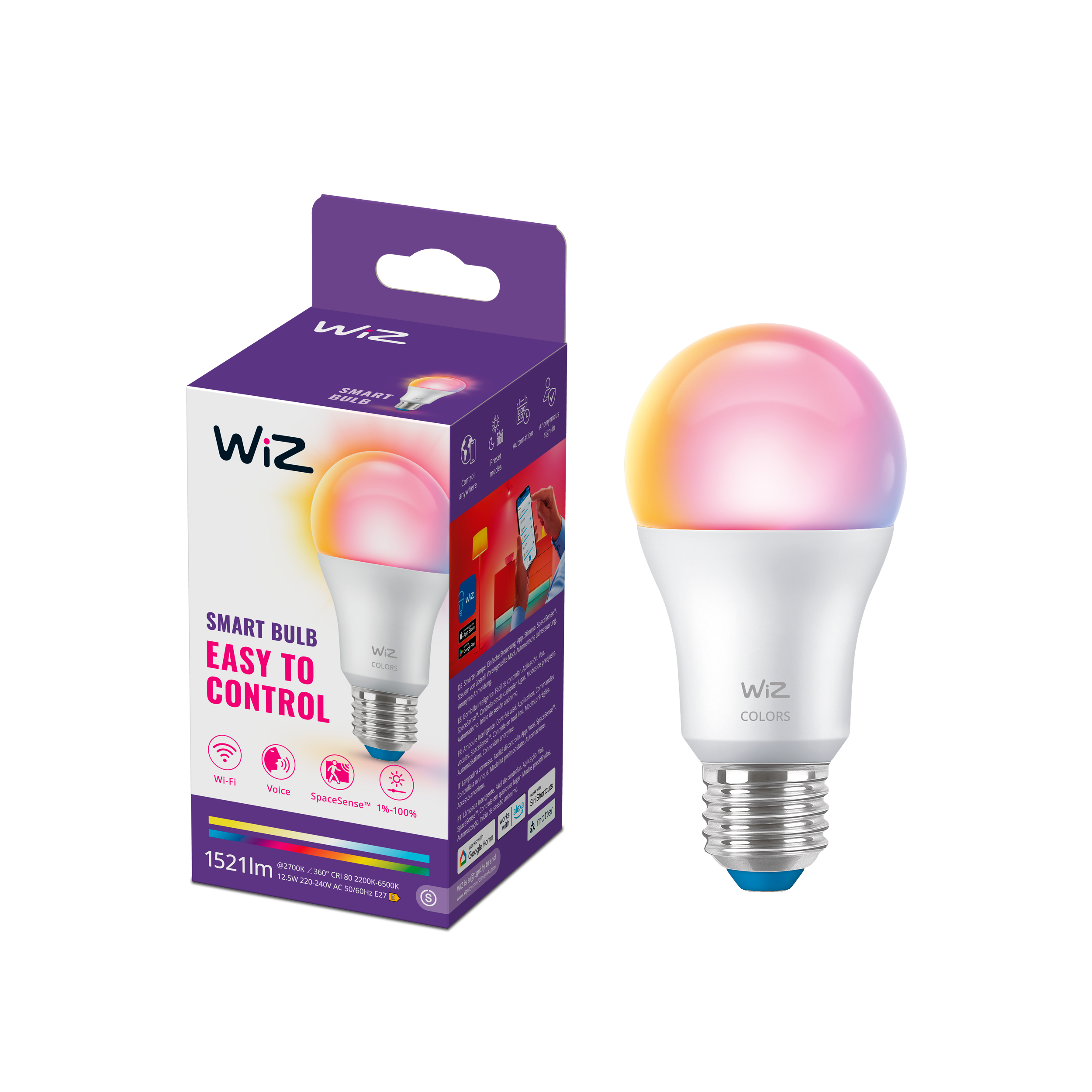 Żarówka Smart E27 12.5 W 1521 lm RGBW WiZ