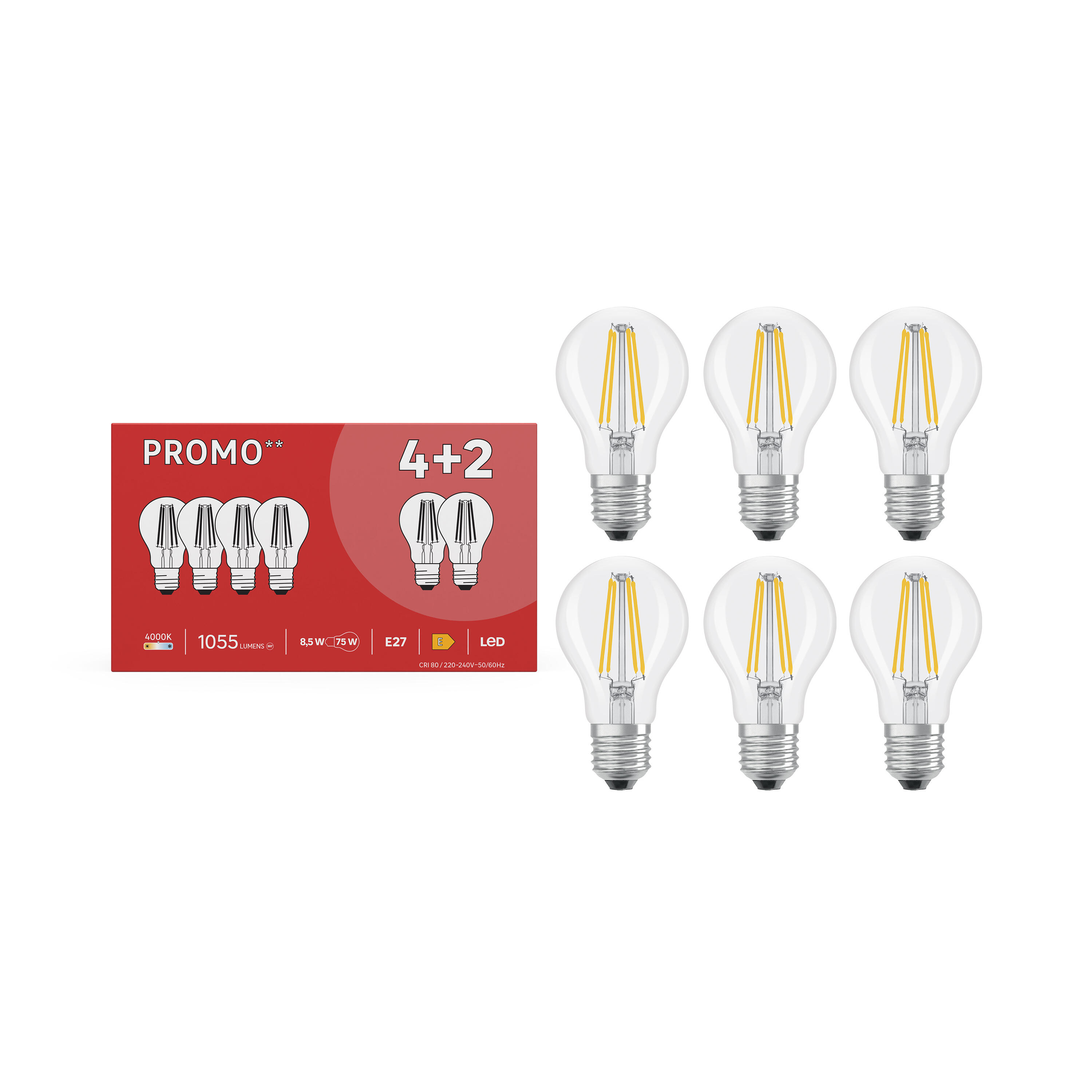 Żarówka LED 6 szt. E27 7,8 W 1055 lm Neutralna biel