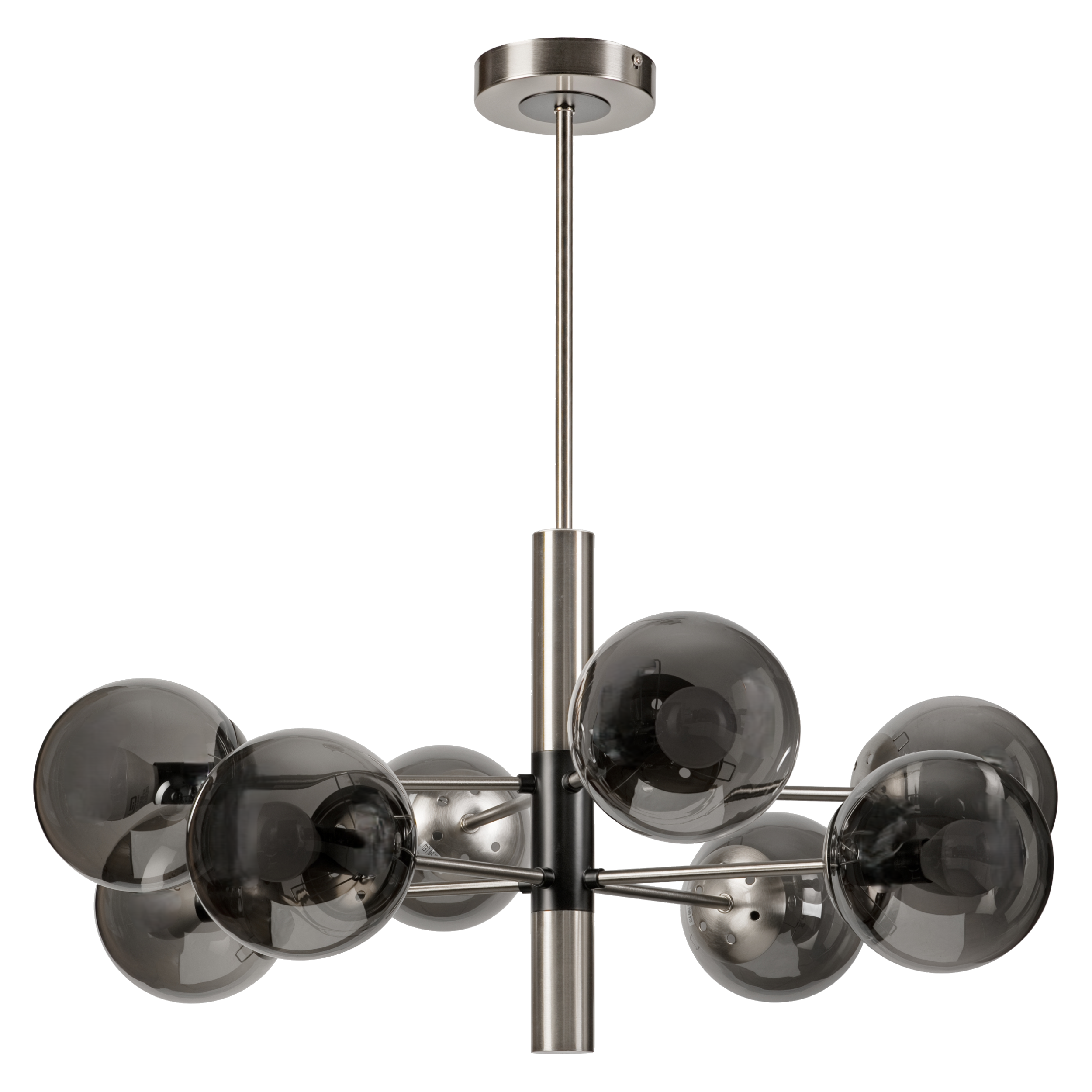 Lampa wisząca 8 punktowa E14 srebrna Rollo LAMKUR