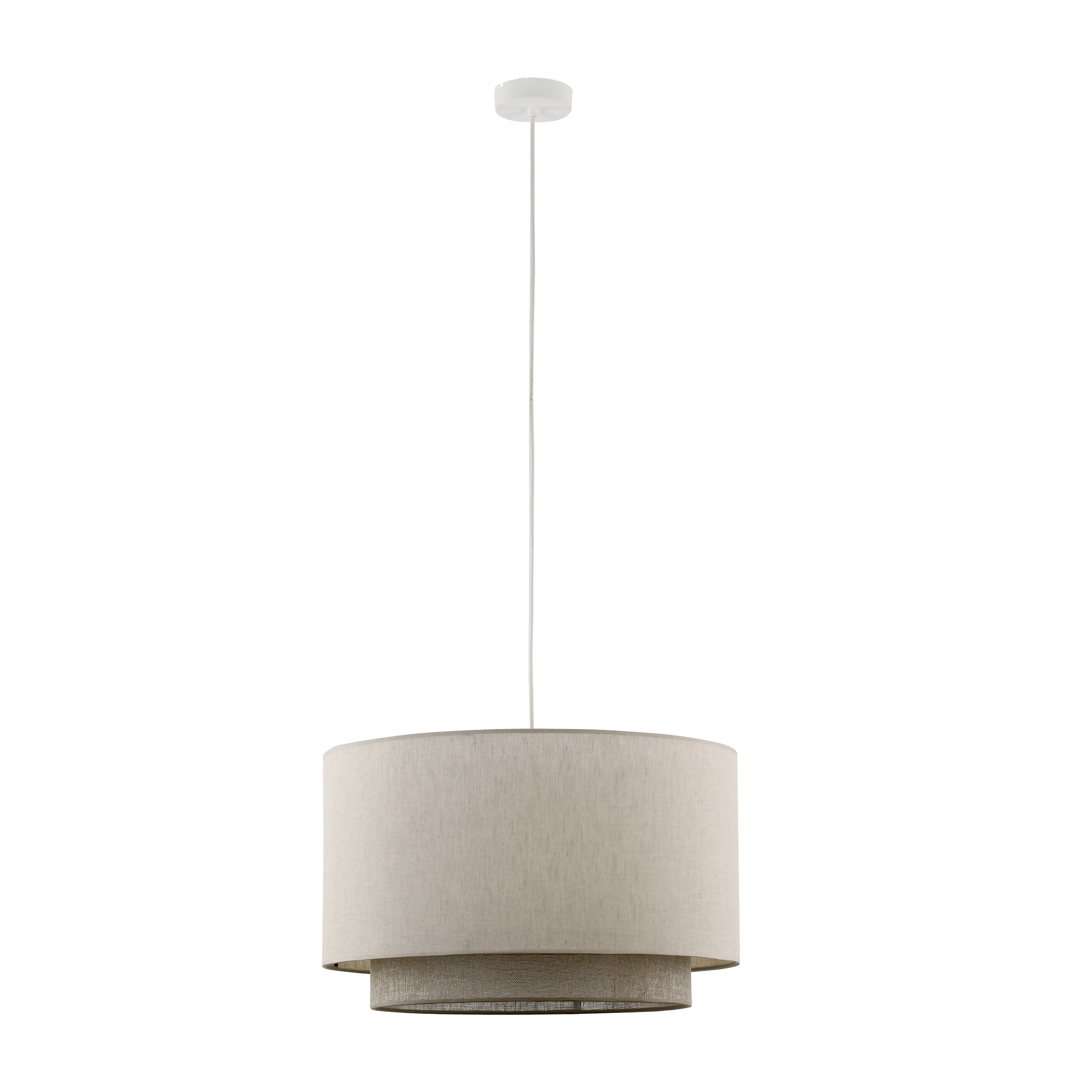 Lampa wisząca Duo 1xE27 50 cm white nature beżowa TK LIGHTING