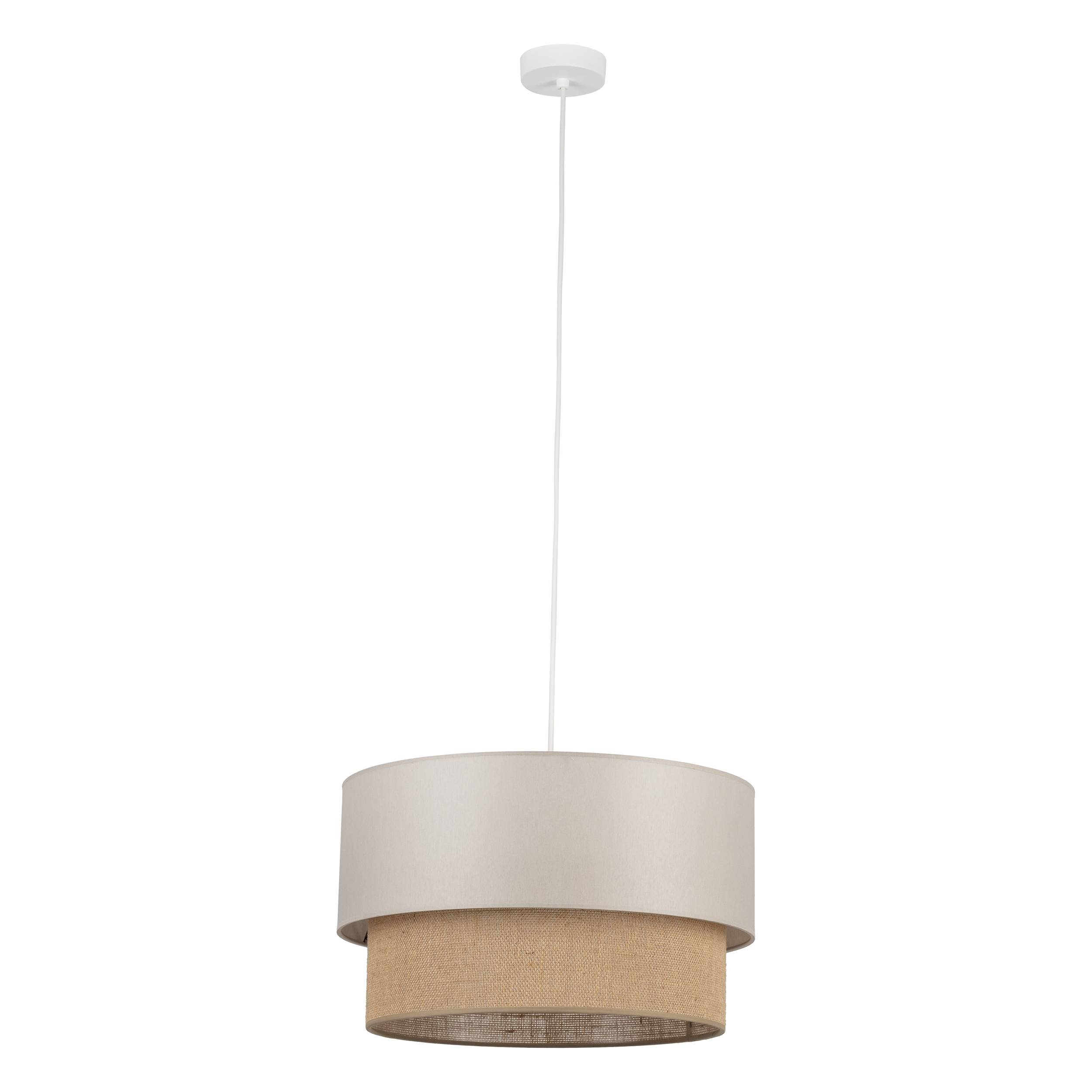 Lampa wisząca Duo 1xE27 45 cm beżowa juta TK LIGHTING