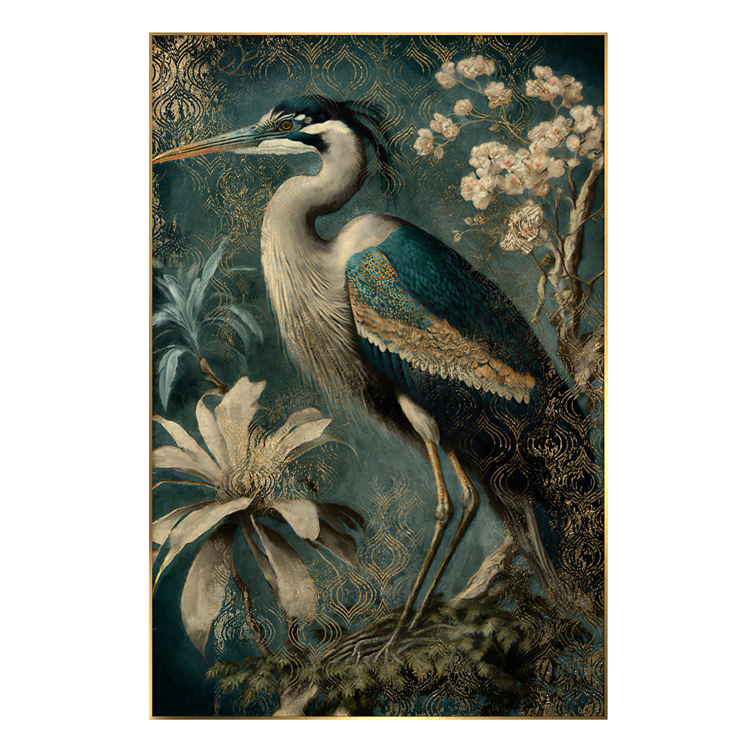Obraz na szkle w ramie Green Heron 80 x 120 cm