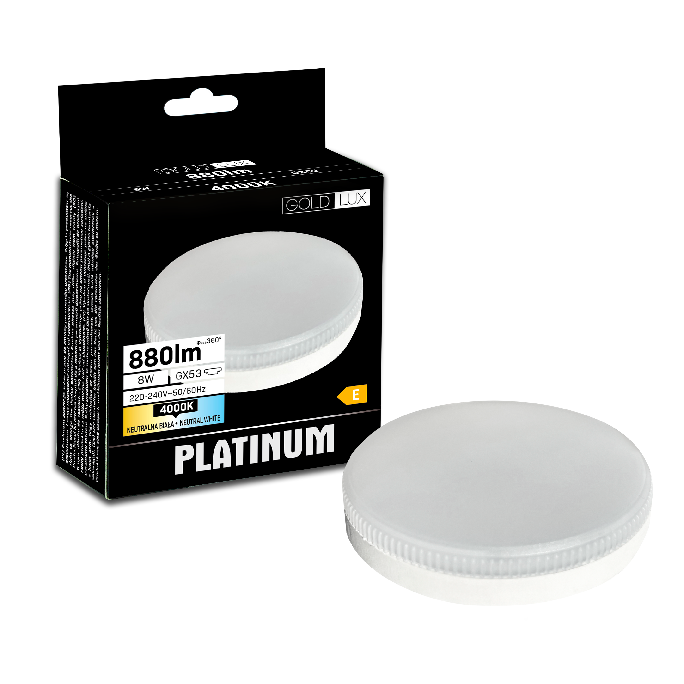 Żarówka LED GX53 8 W 880 lm Neutralna biel Goldlux