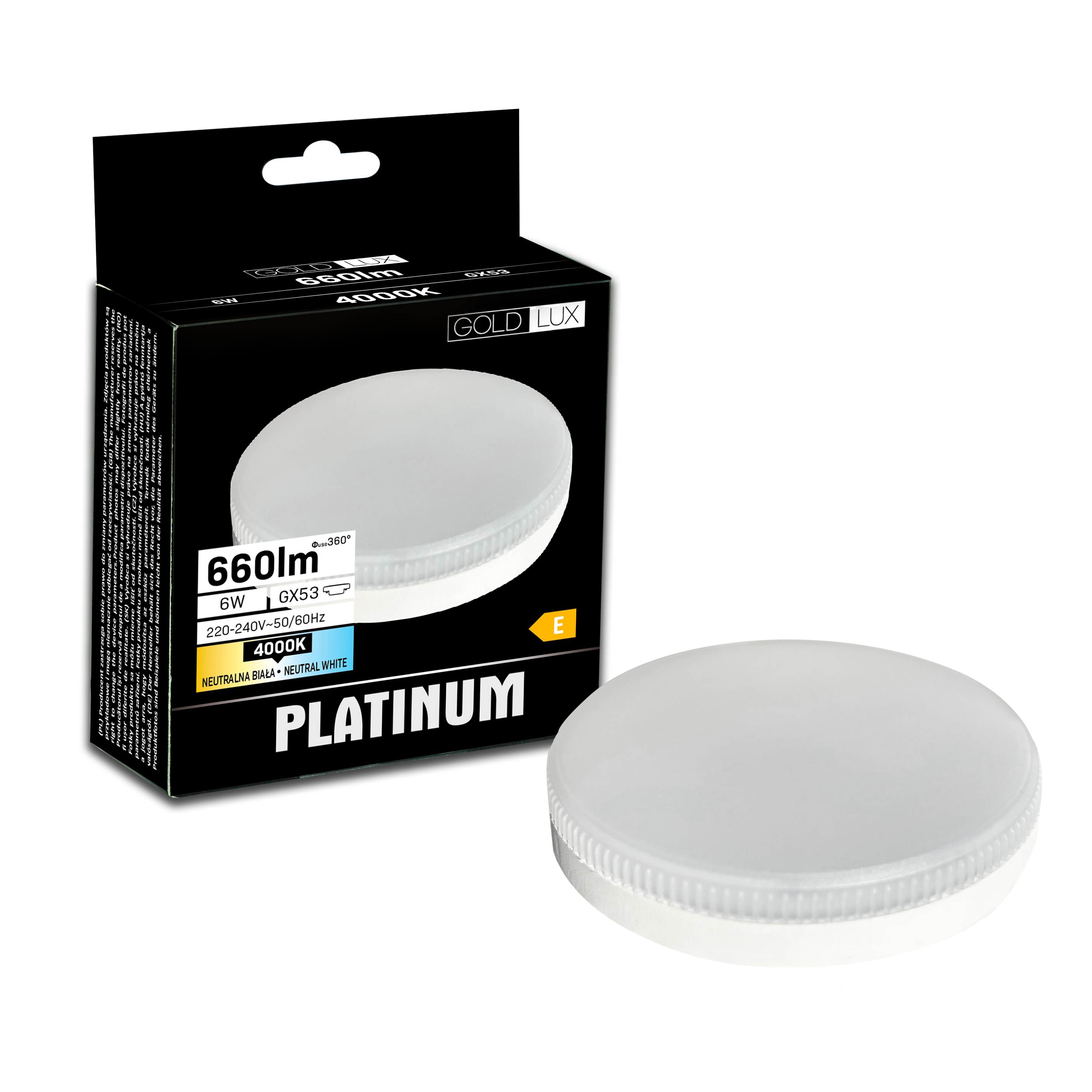 Żarówka LED GX53 6 W 660 lm Neutralna biel Goldlux