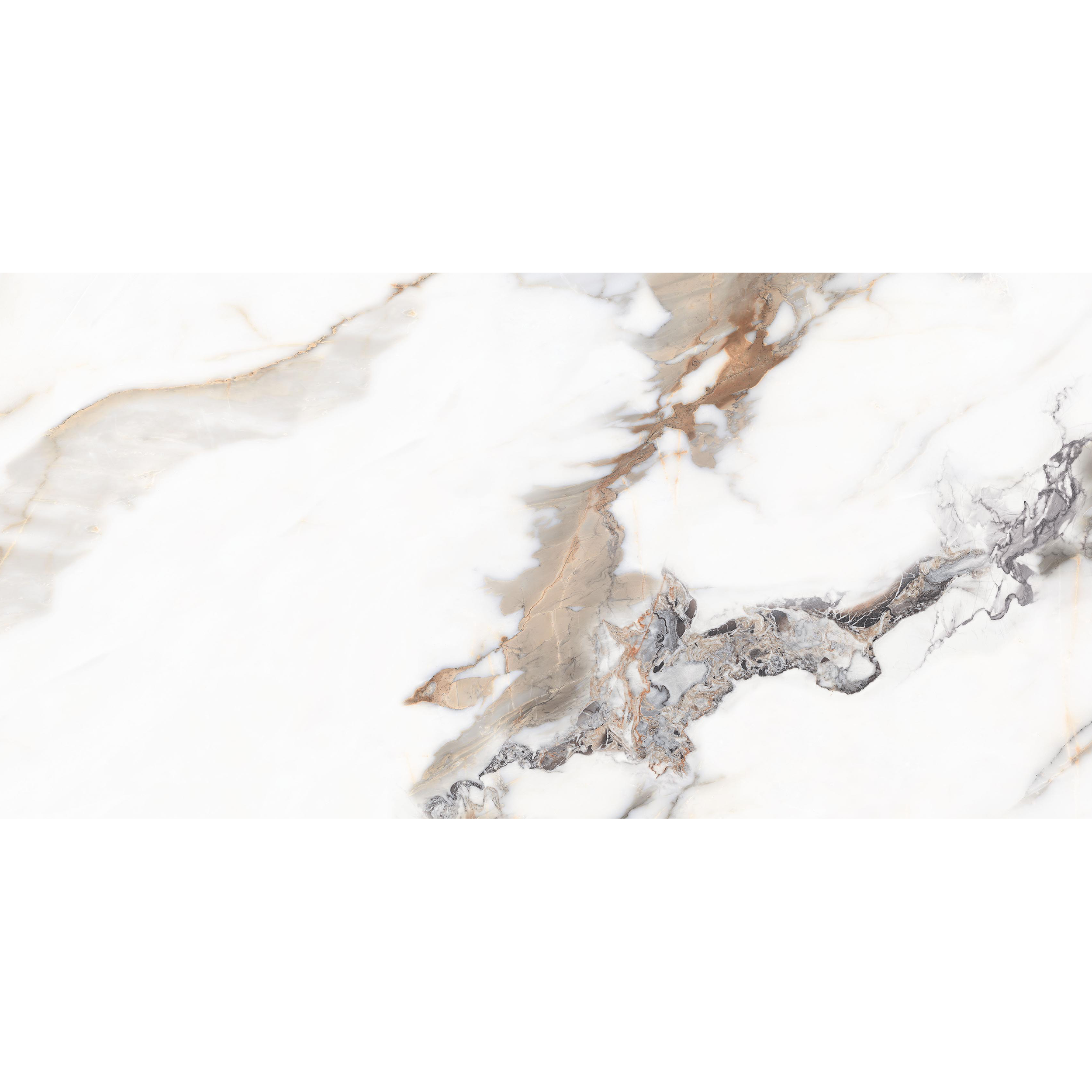 Panele ścienne winylowe 120x60 cm Artens Soul Gold GL biało żółty marmur błyszczący
