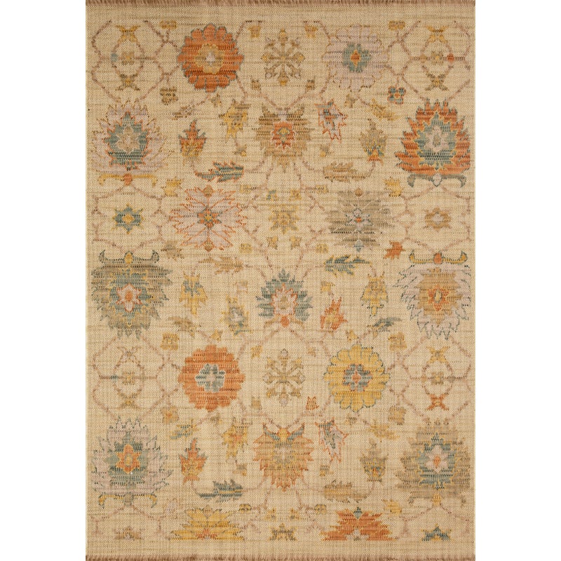 Dywan z frędzlami Royal Wool Kwiat beżowy 60 x 100 cm