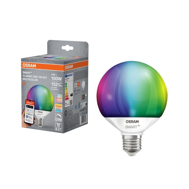 Żarówka LED E27 G95 1521LM RGBW DIM WFML OSRAM