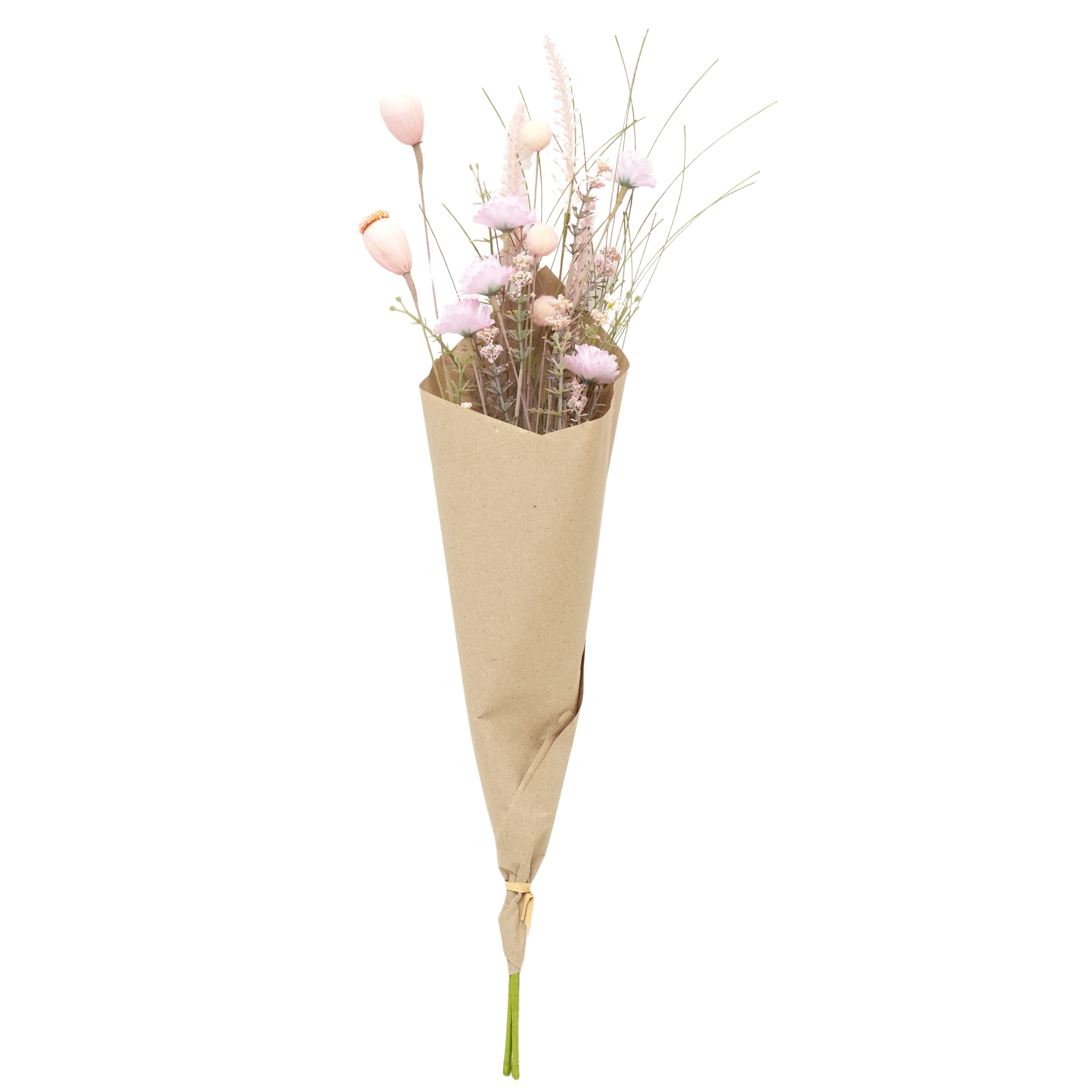 Bukiet kompozycja kwiatów jasnofioletowych w papierze 62 cm