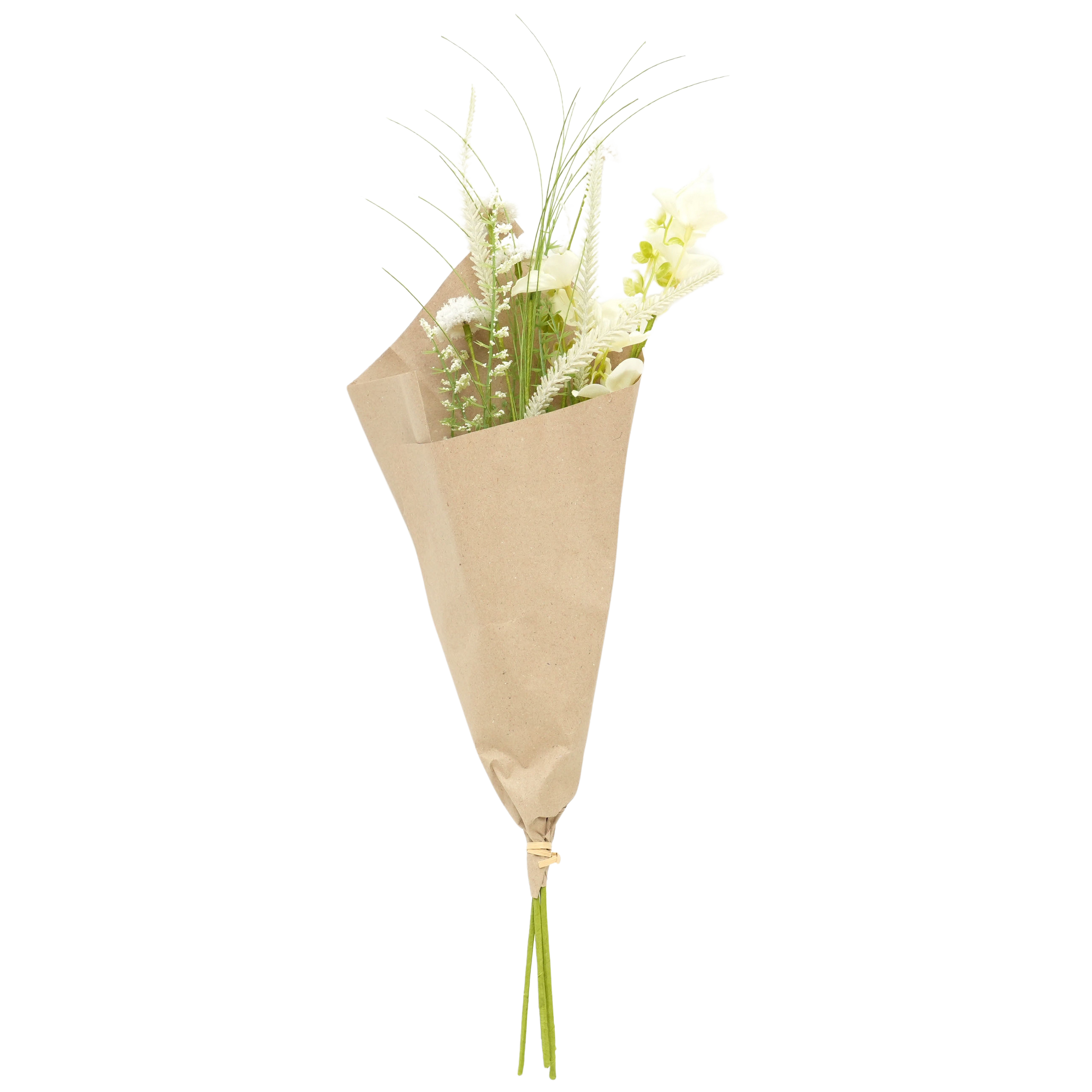 Bukiet kompozycja kwiatów kremowy w papierze 62 cm