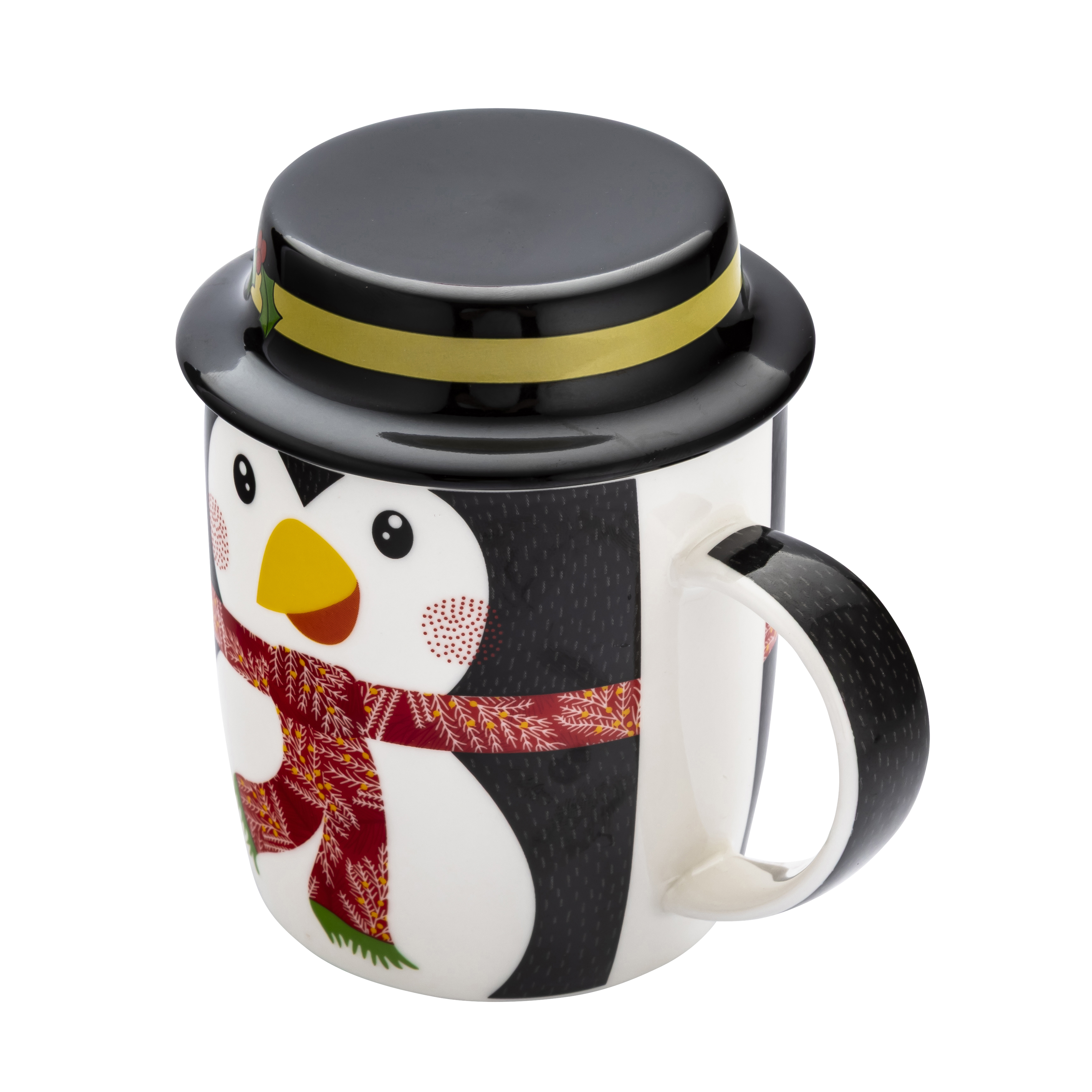 Kubek Wesoły Pingwinek z pokrywką 400 ml Altom Design