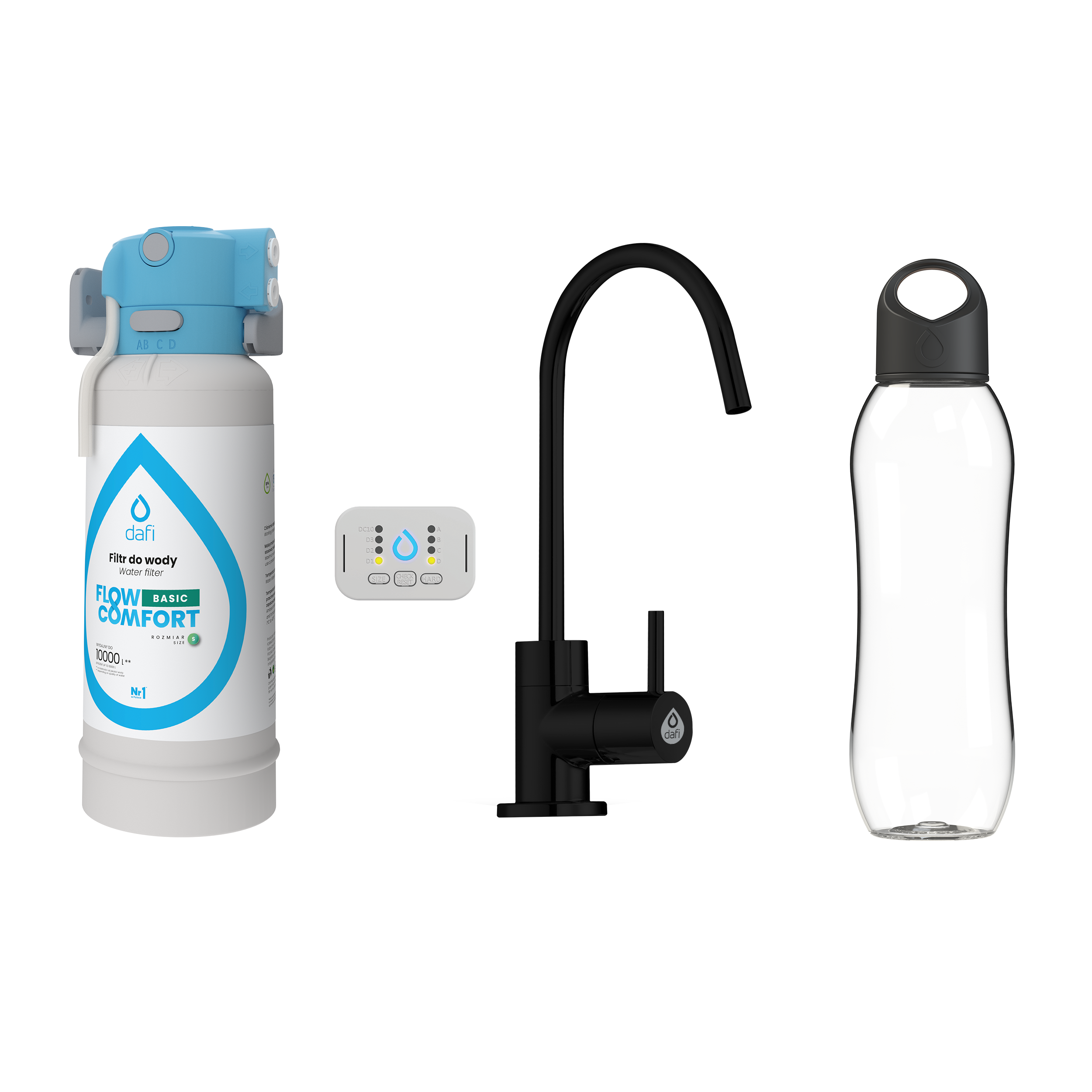 System filtracji wody FLOW COMFORT BASIC D10 czarny z butelką