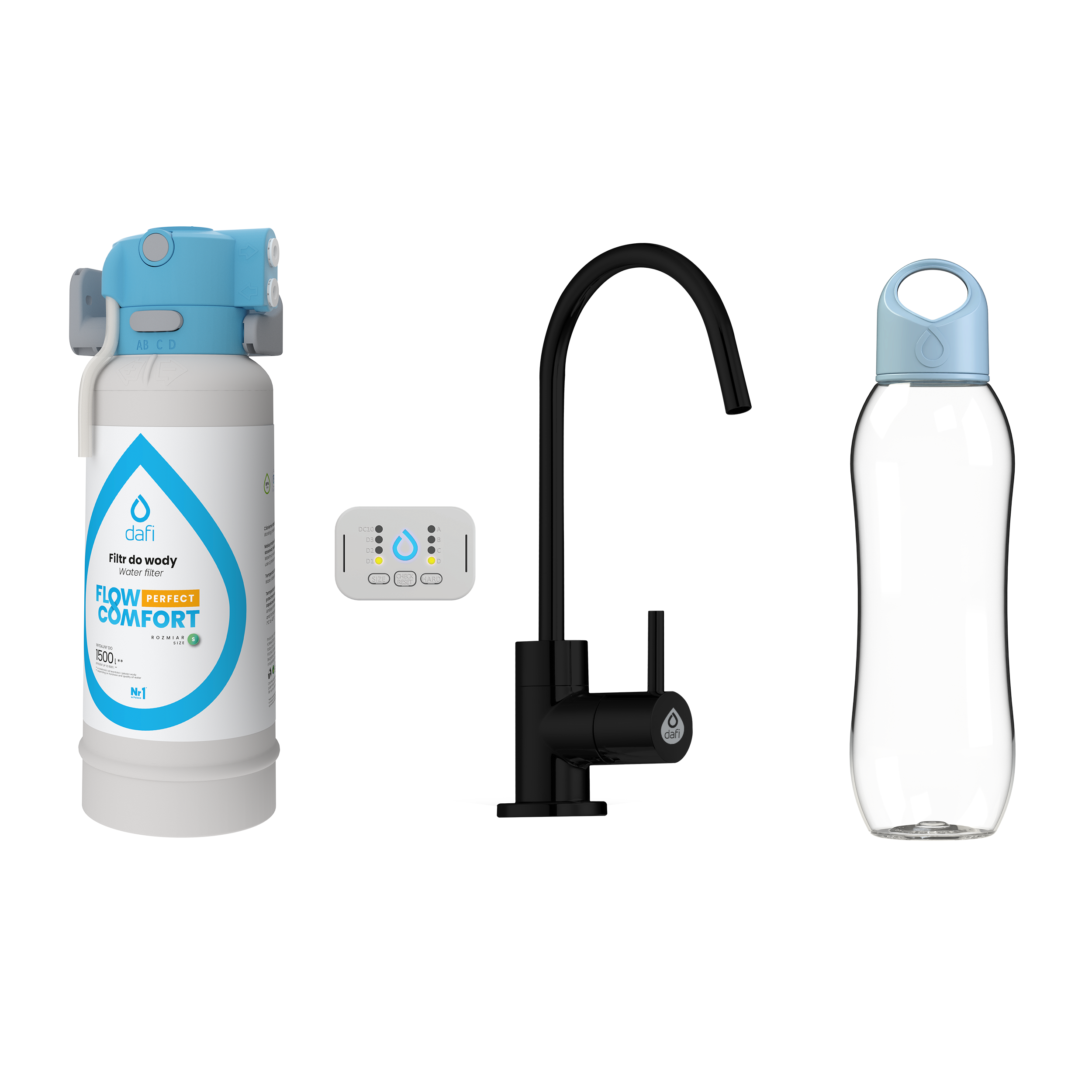 System filtracji FLOW COMFORT PERFECT D1 czarny z butelką
