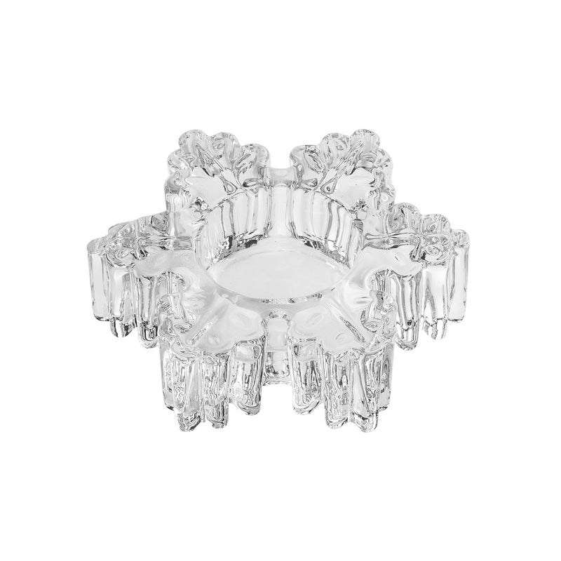 Świecznik szklany Śnieżynka na tealight 11.5 x 3 cm transparentny