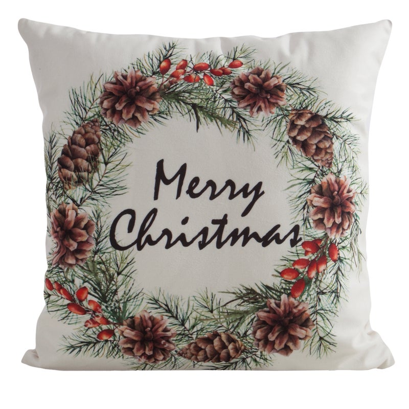Poszewka świąteczna Wianek Merry Christmas 45 x 45 cm
