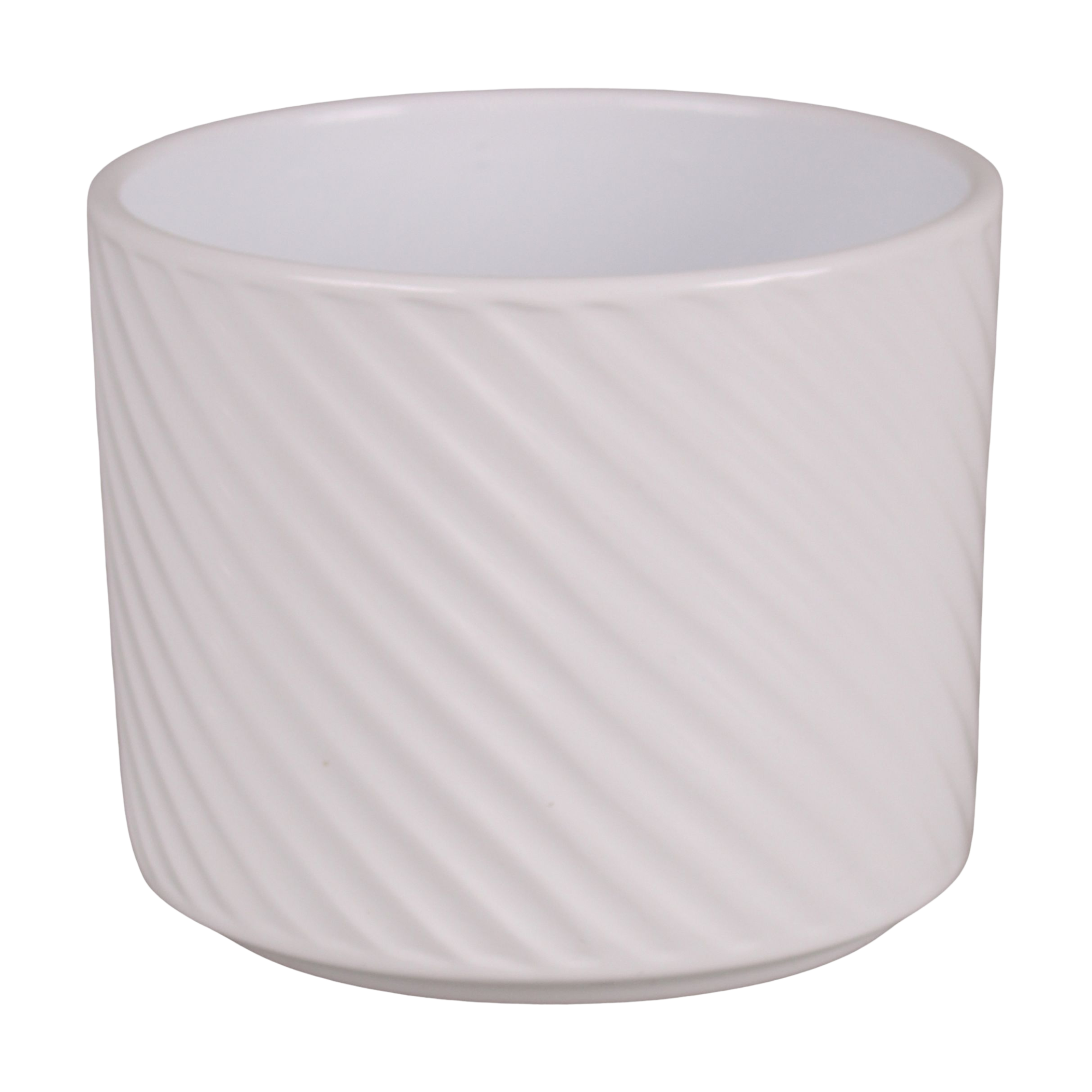 Osłonka doniczki Spirelli ceramiczna 12cm klasyczna biel Cermax