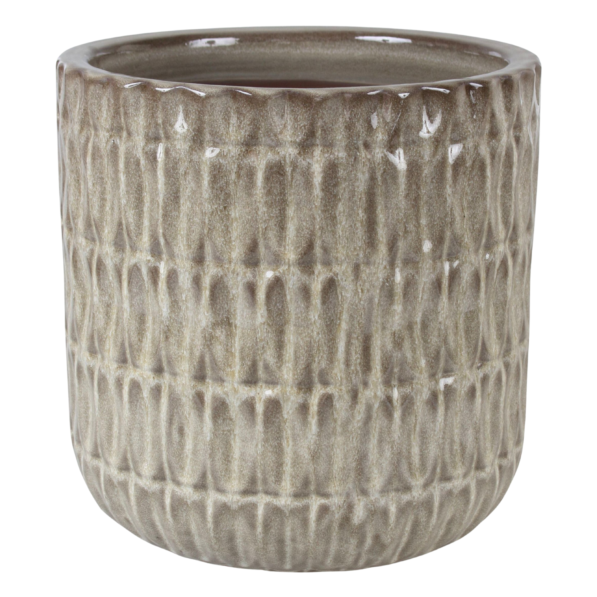 Doniczka Cylinder 29 cm szara Cermax