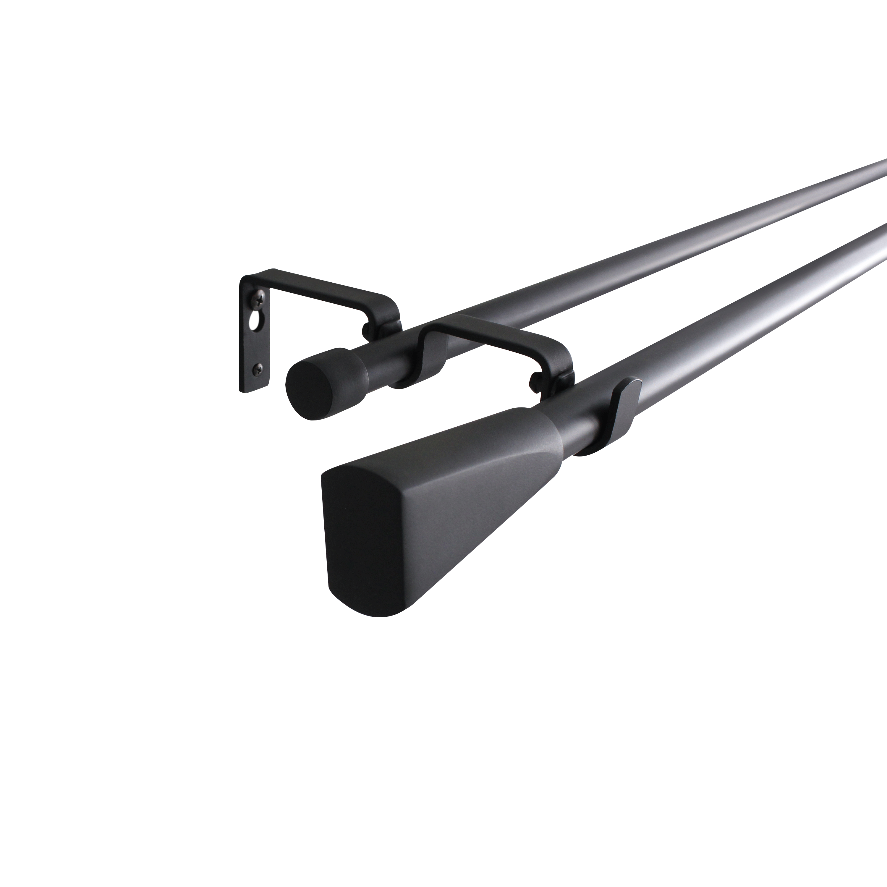 Karnisz teleskopowy podwójny Pommel 210-385 cm czarny mat 16/19 mm Inspire