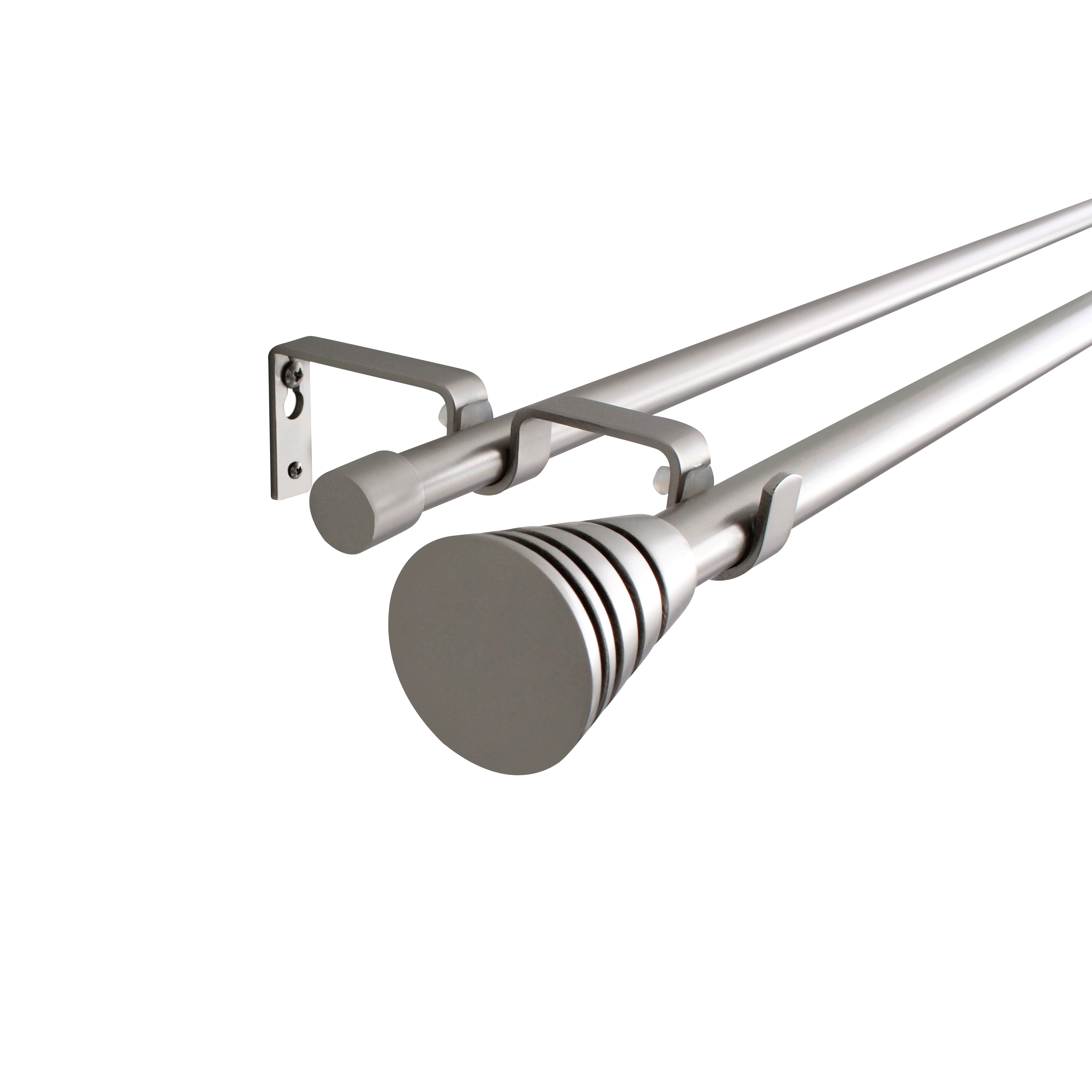Karnisz teleskopowy podwójny Aspyral 210-380 cm nikiel 16/19 mm Inspire