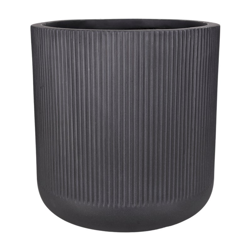 Doniczka Narbona 29 cm czarna ryflowana Direct Home and Garden