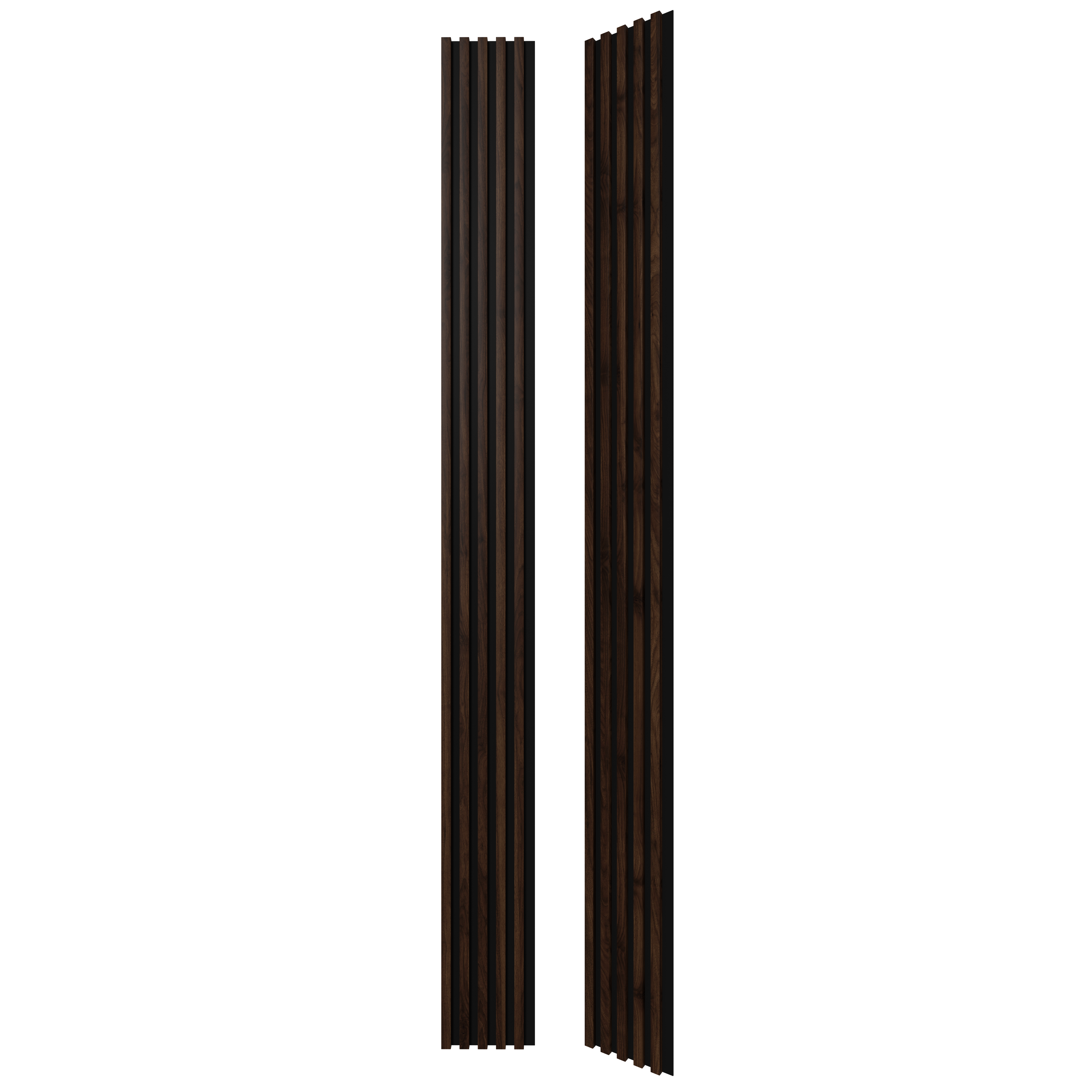 Panele ścienne 3D lamele na czarnym HDF 270x24.5 cm orzechowe 5 lameli
