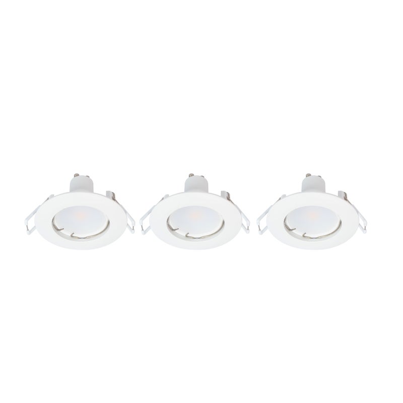 Oprawa wpuszczana oczko 3 szt. GU10 340lm 3.6W neutralna barwa 8.2 cm biała IP20