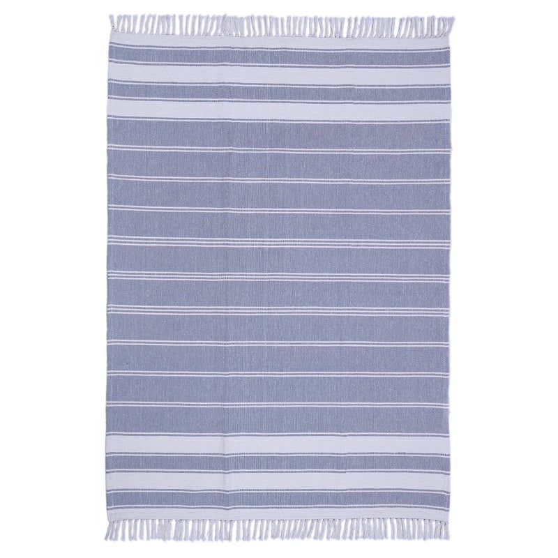 Dywan bawełniany Stripy cool granatowy 120 x 170 cm Inspire