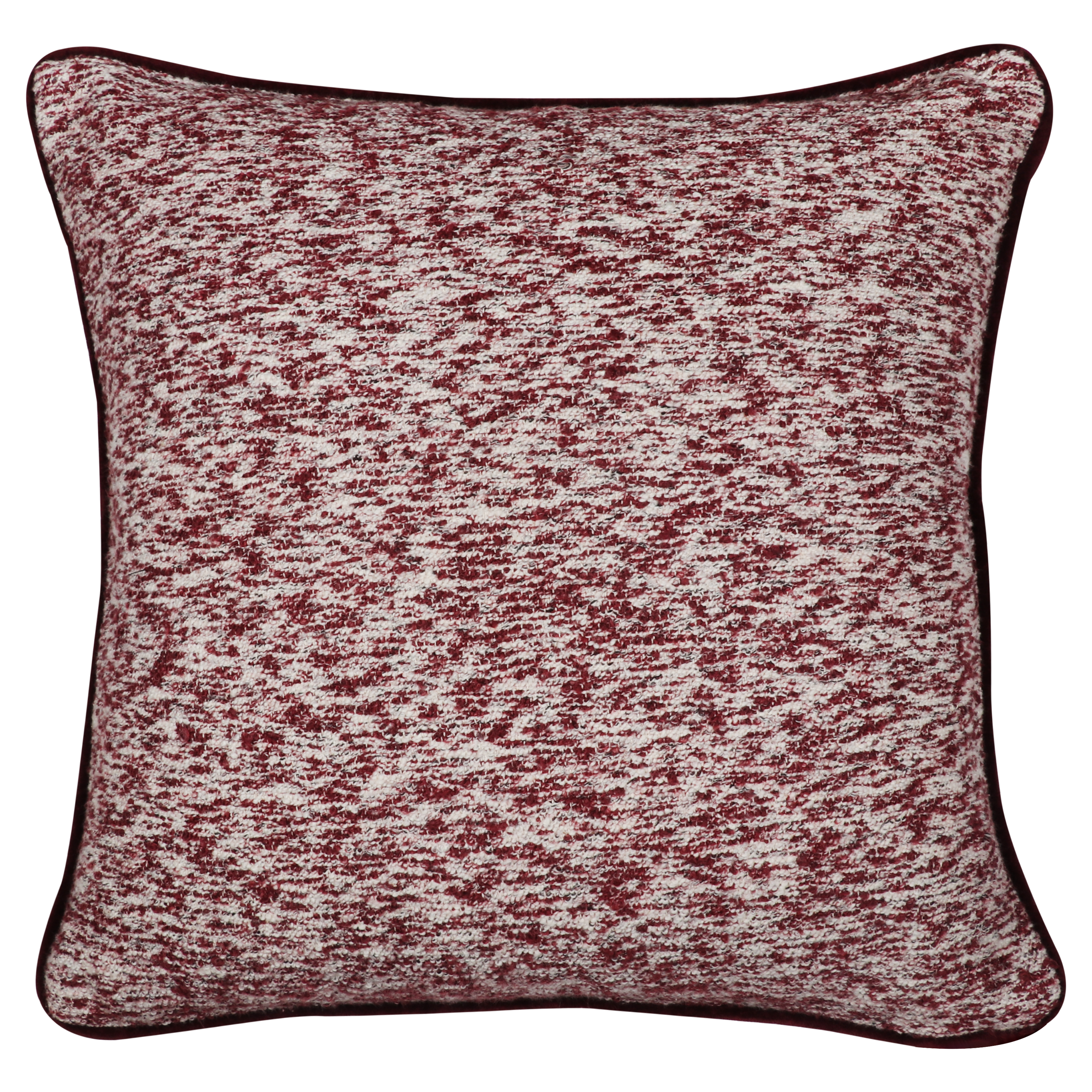Poduszka dekoracyjna Warm Pecan burgundowo-kremowa z lamówką 45 x 45 cm Inspire
