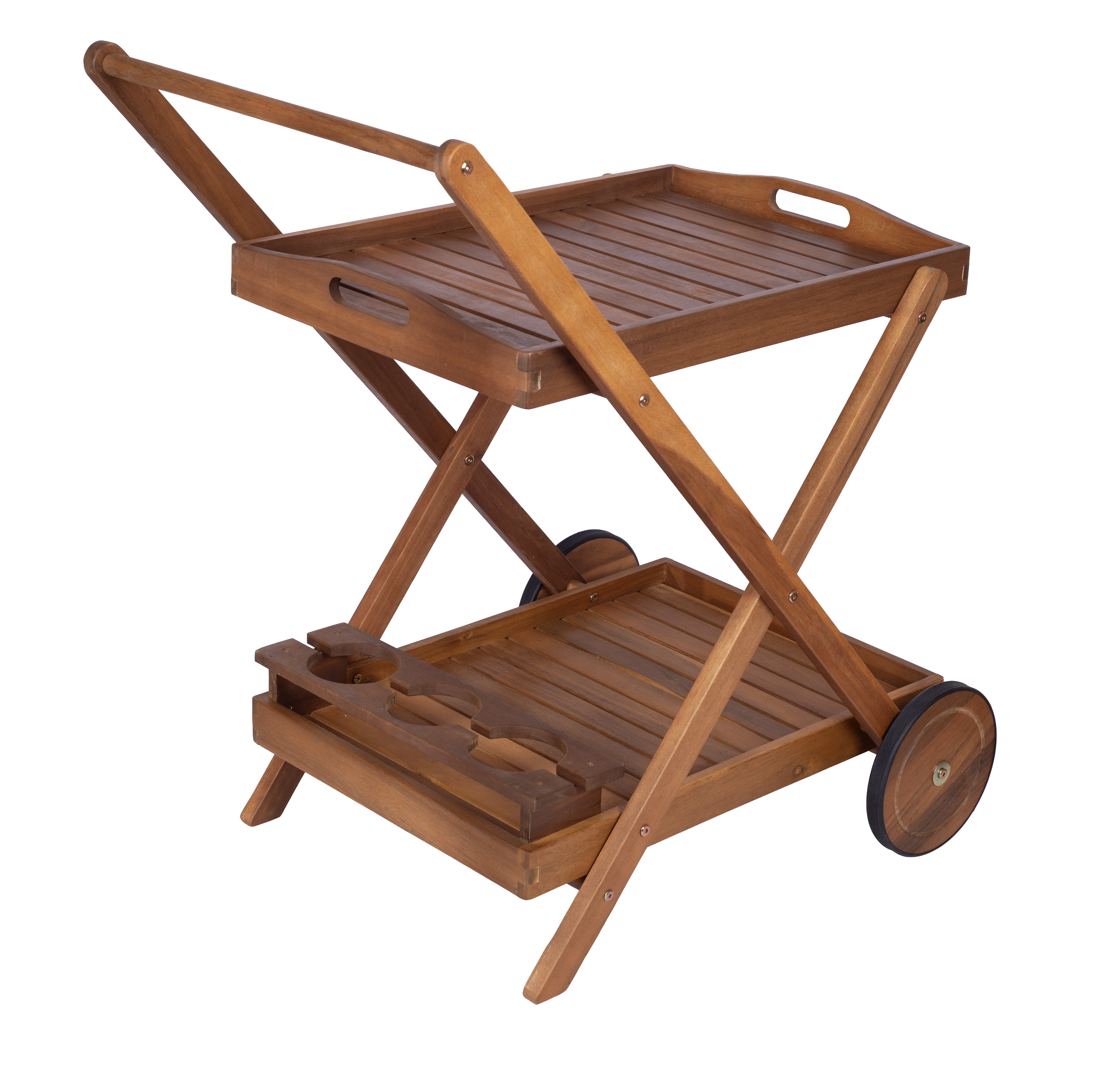 Barek ogrodowy wózek eukaliptus teak 80x53x75 cm