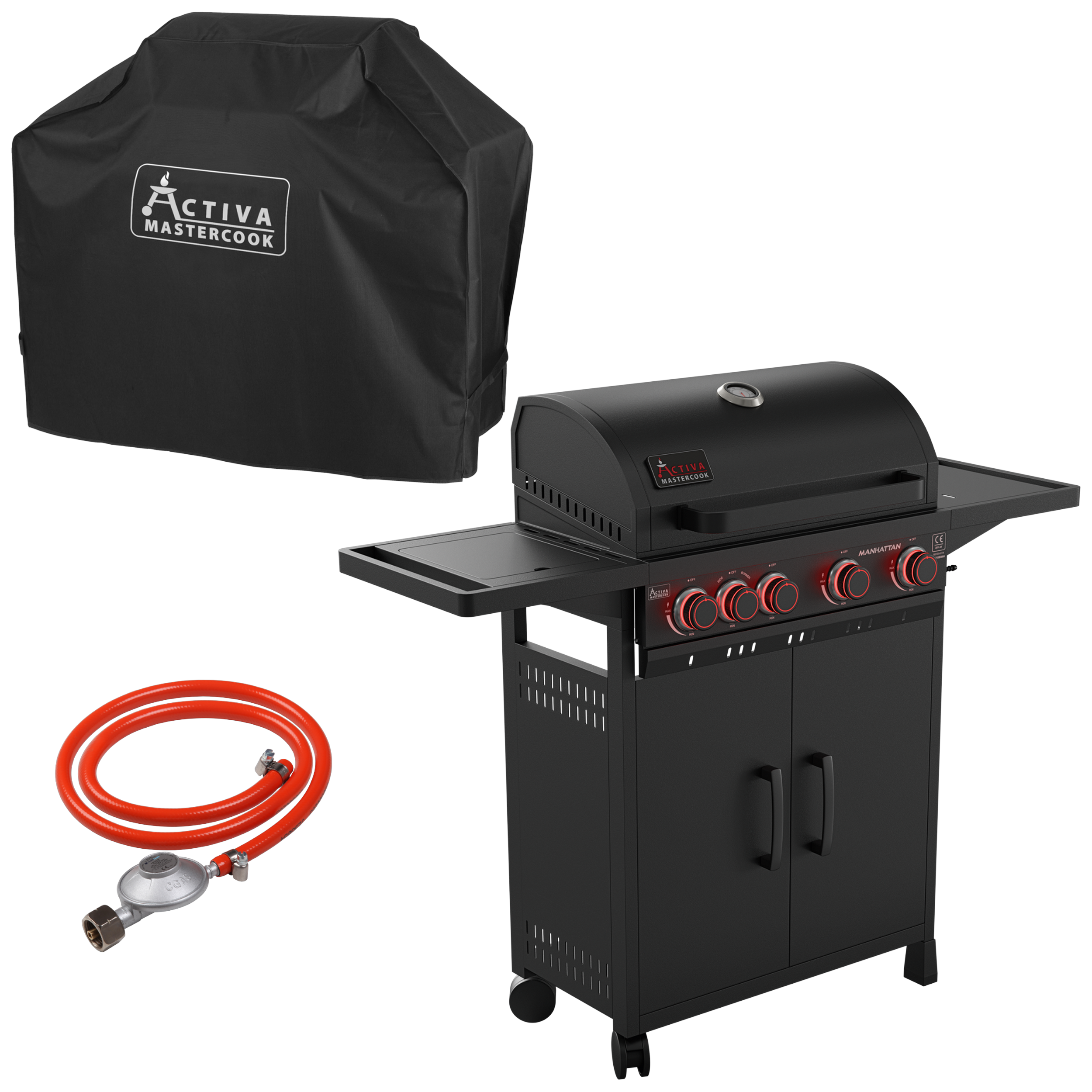 Grill gazowy 13,7kW Manhattan 4+1 palniki + reduktor + żeliwny ruszt Activia