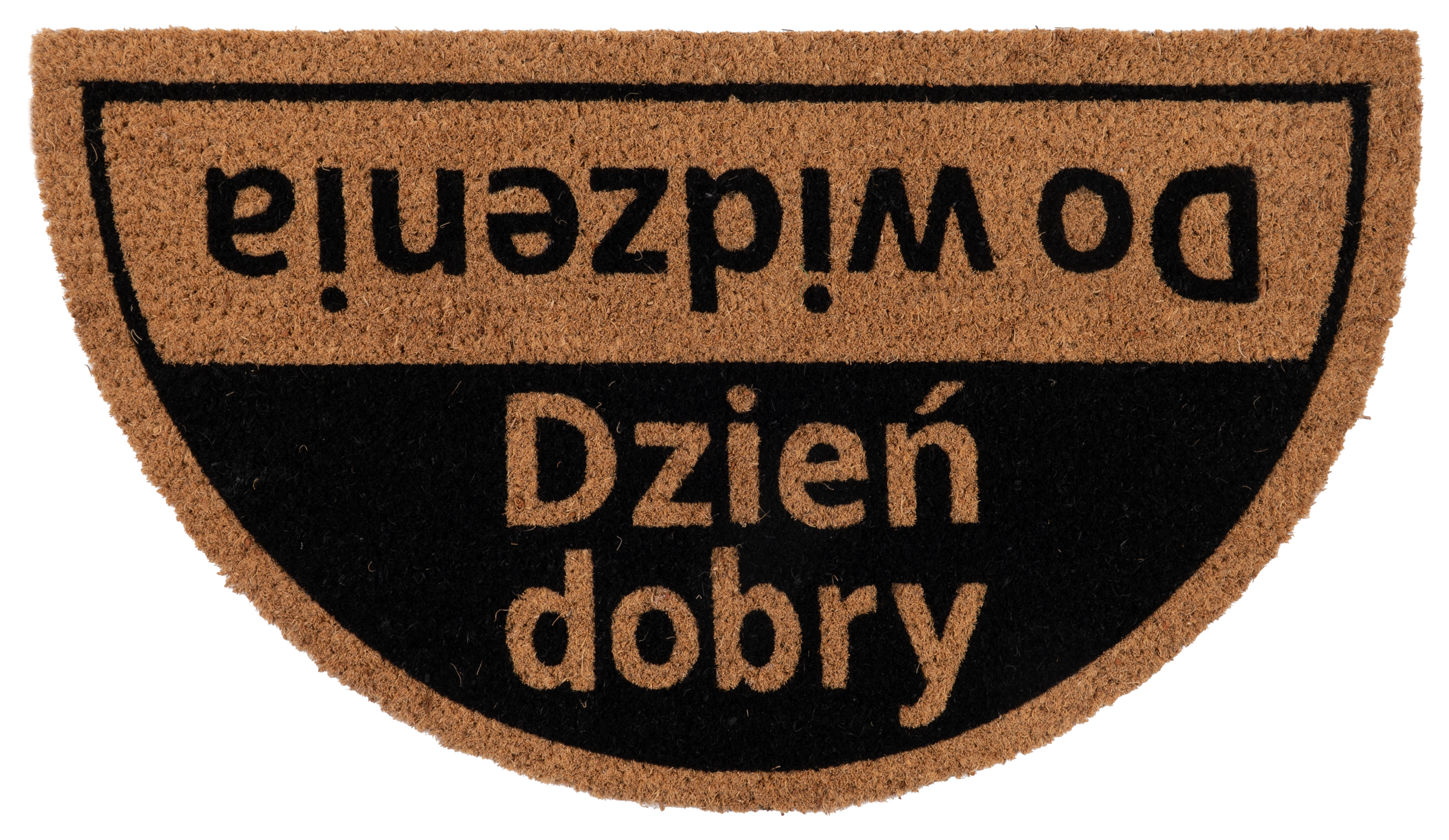 Wycieraczka kokos Dzień dobry/Do widzenia 40 x 70 cm półokrągła