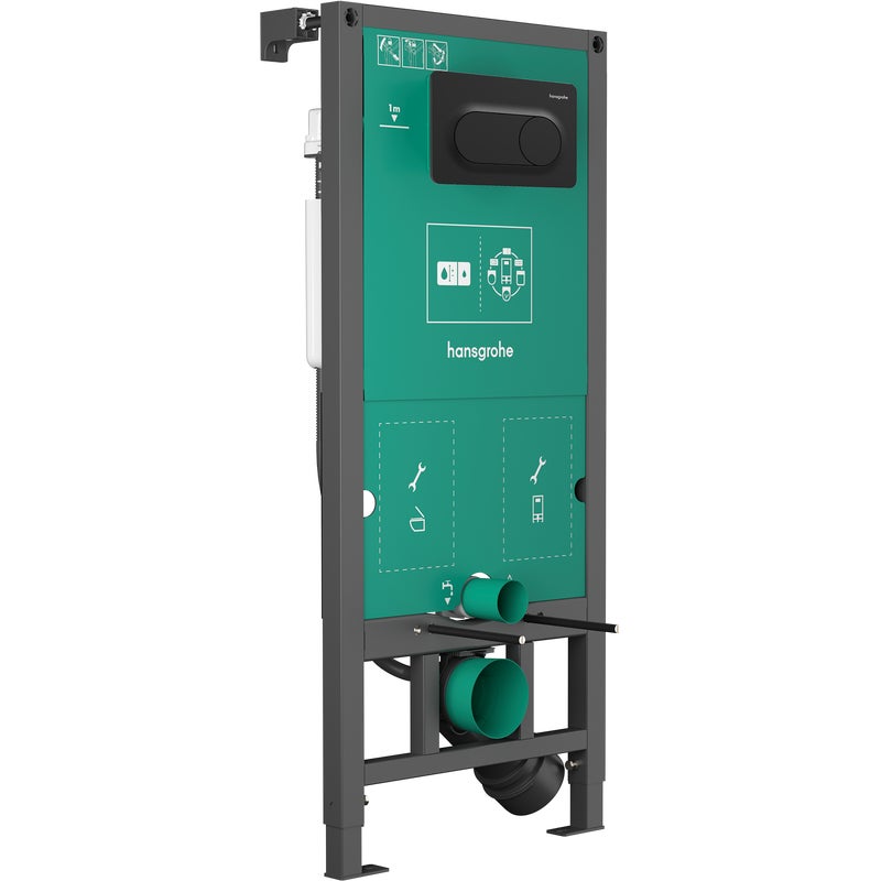 Stelaż podtynkowy WC iFrame z przyciskiem Original S czarny mat Hansgrohe