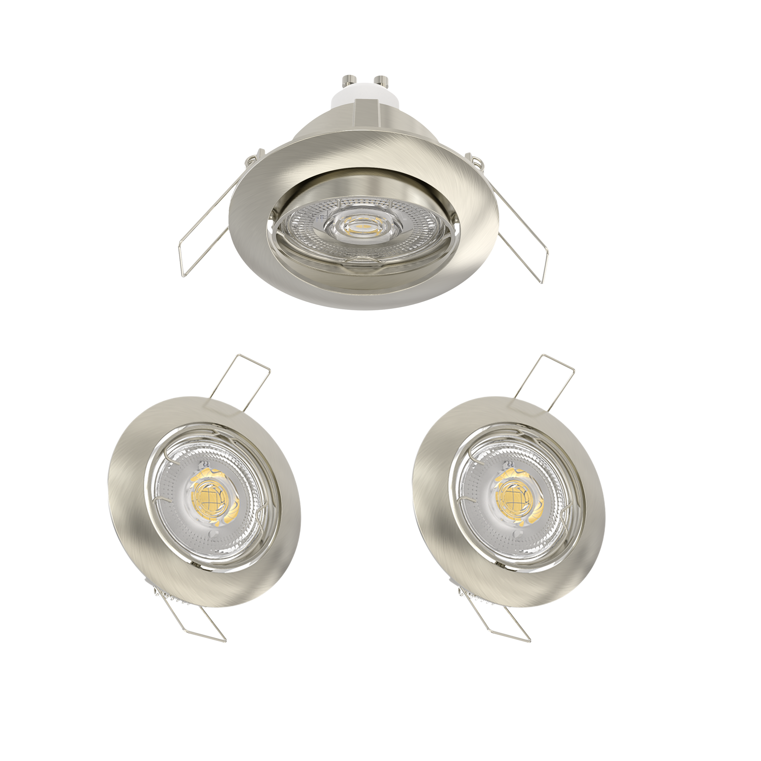Oprawa wpuszczana oczko Clane 3 szt. GU10 450 lm 3.9W neutralna barwa 8.2 cm nikiel IP20 Inspire
