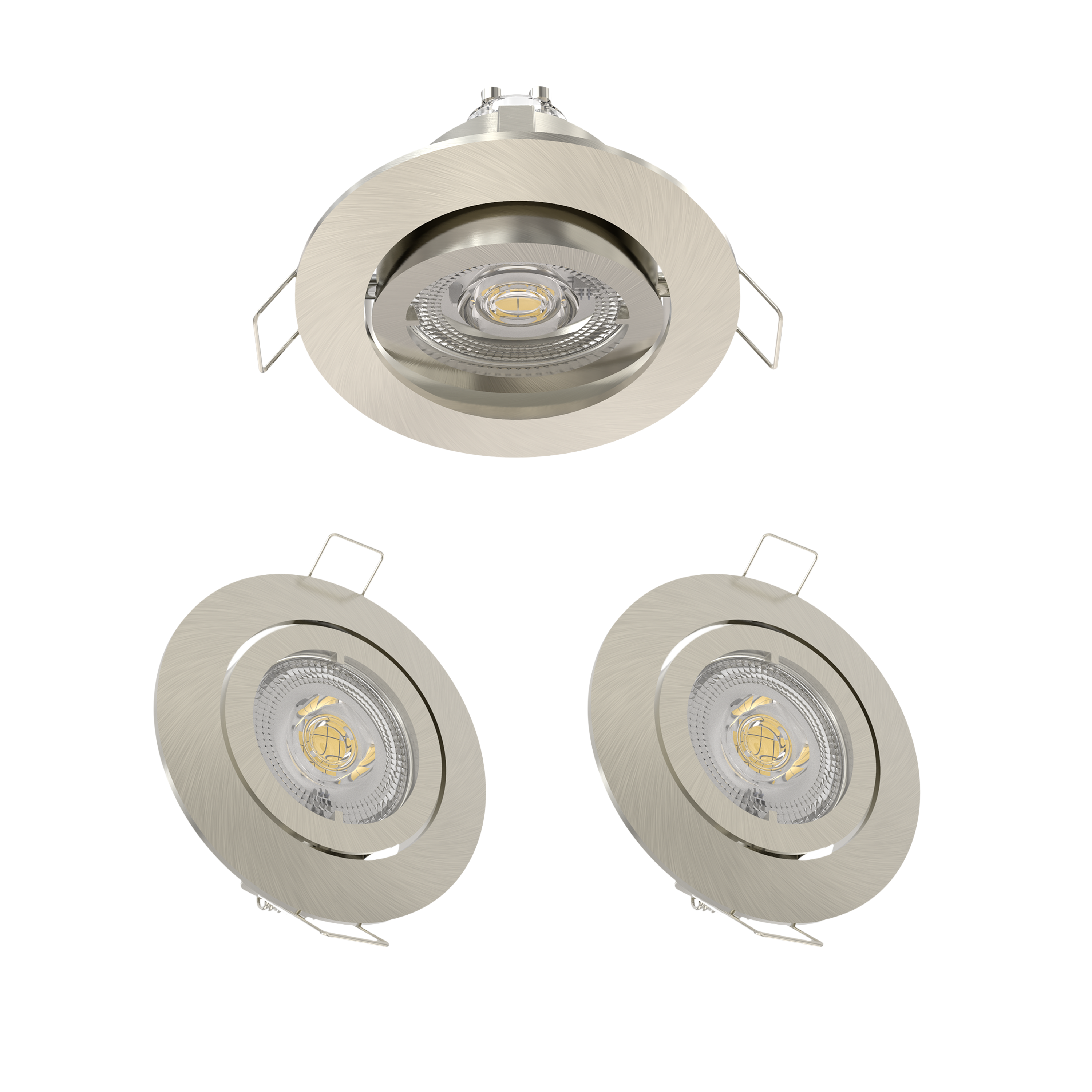 Oprawa stropowa oczko Bama 3 szt. GU10 LED 450 lm 2.5W barwa neutralna 8.8 cm nikiel Inspire