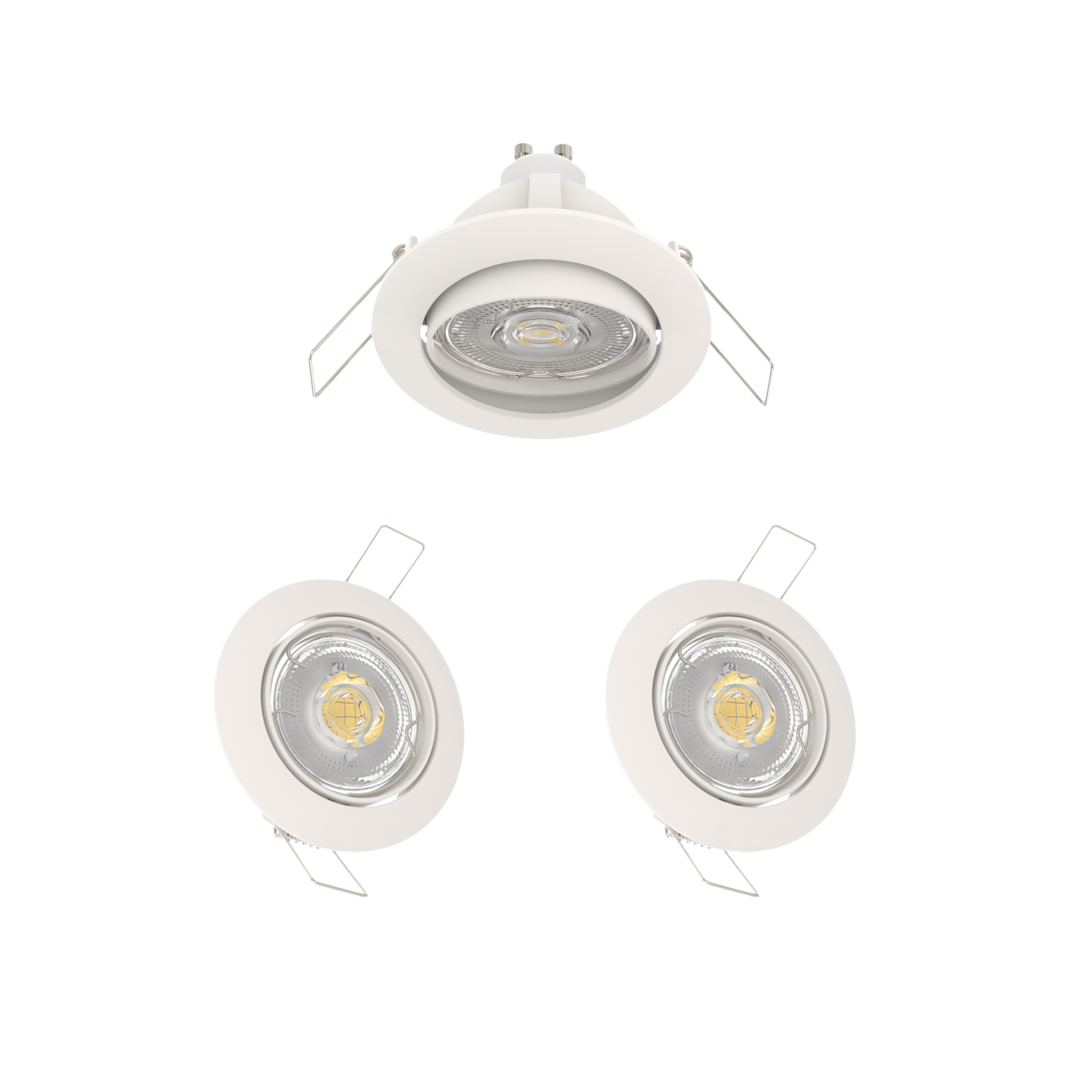 Oprawa wpuszczana oczko Clane 3 szt. GU10 450 lm 3.9W ciepła barwa 8.2 cm biała IP20 Inspire