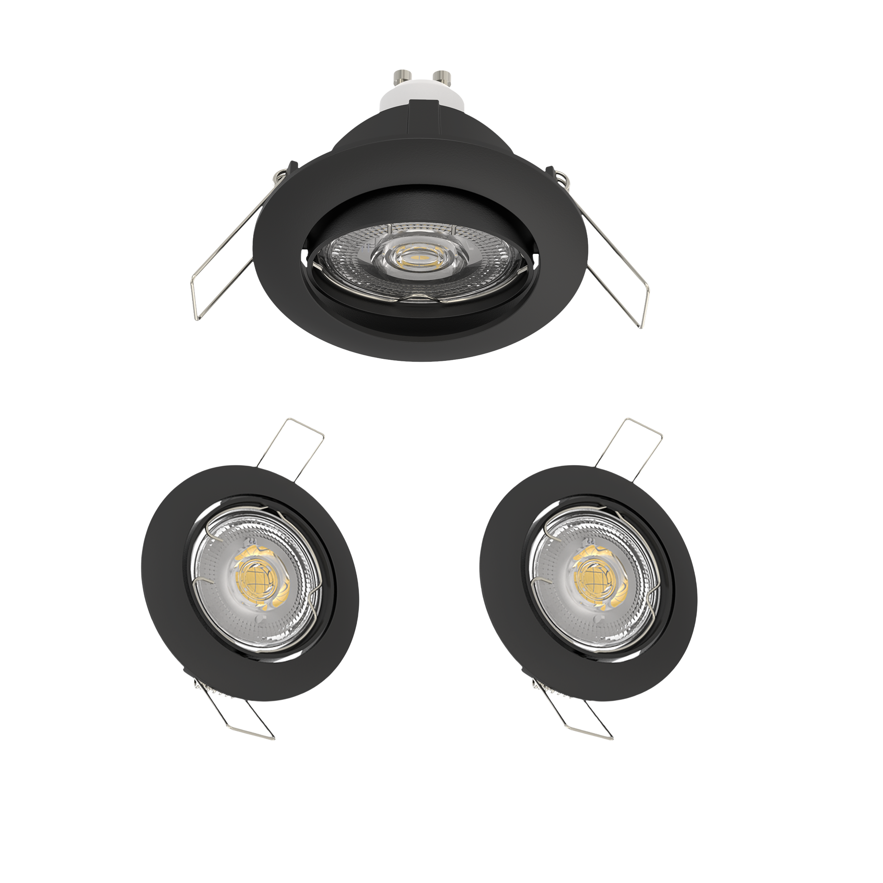 Oprawa wpuszczana oczko Clane 3 szt. GU10 450 lm 3.9W ciepła barwa 8.2 cm czarna IP20 Inspire