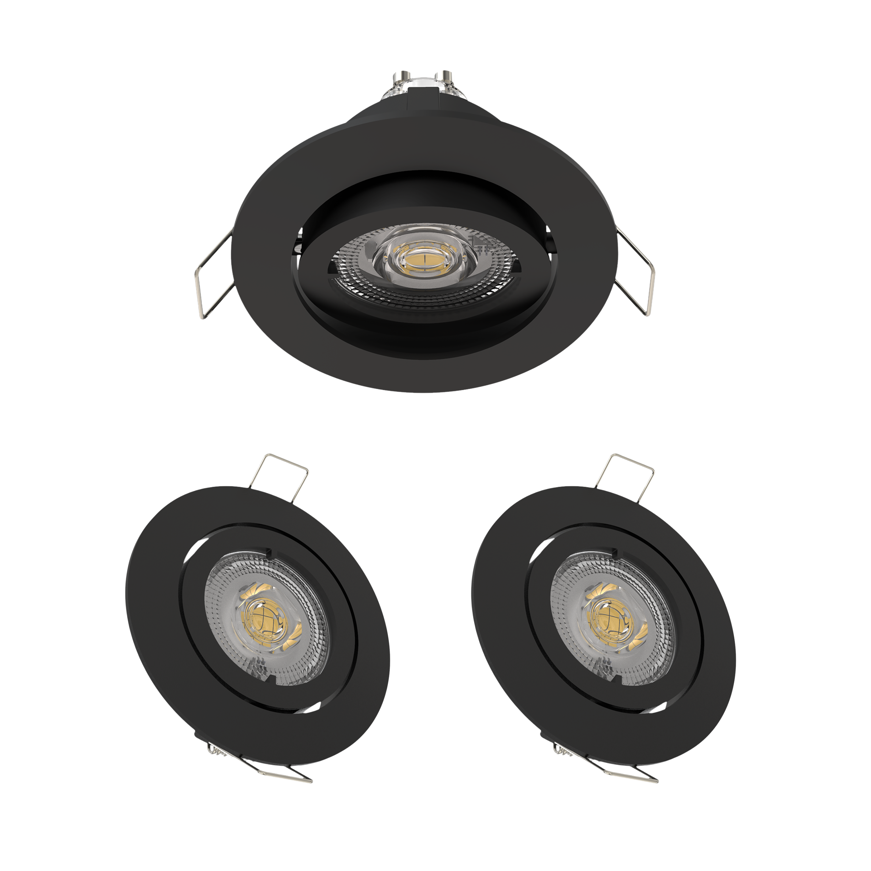 Oprawa stropowa Bama 3 szt. GU10 LED 450 lm 2.5W barwa neutralna 8.8 cm czarna Inspire