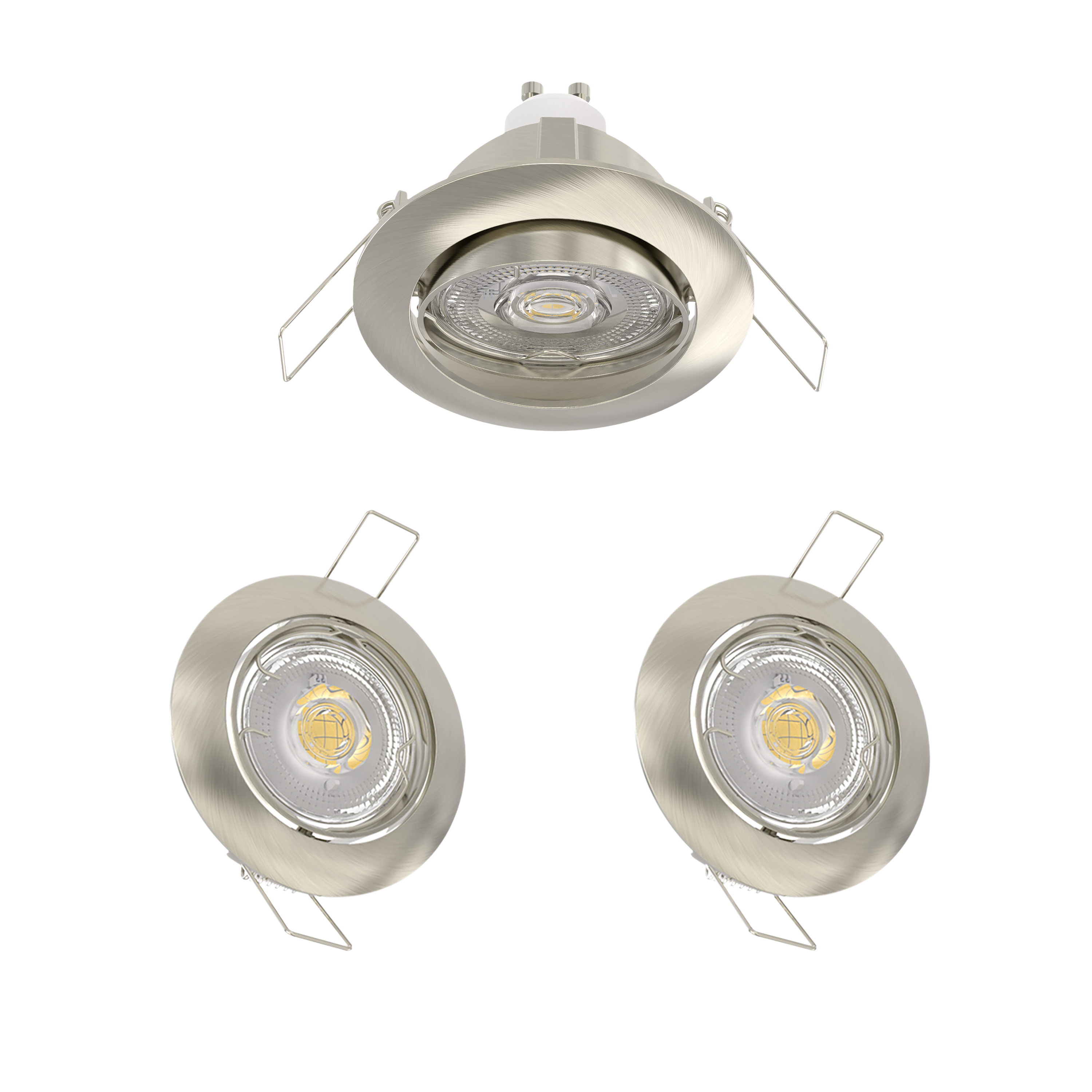 Oprawa stropowa oczko Clane 3 szt. GU10 LED 450 lm 3.92W barwa neutralna 8.2 cm nikiel Inspire