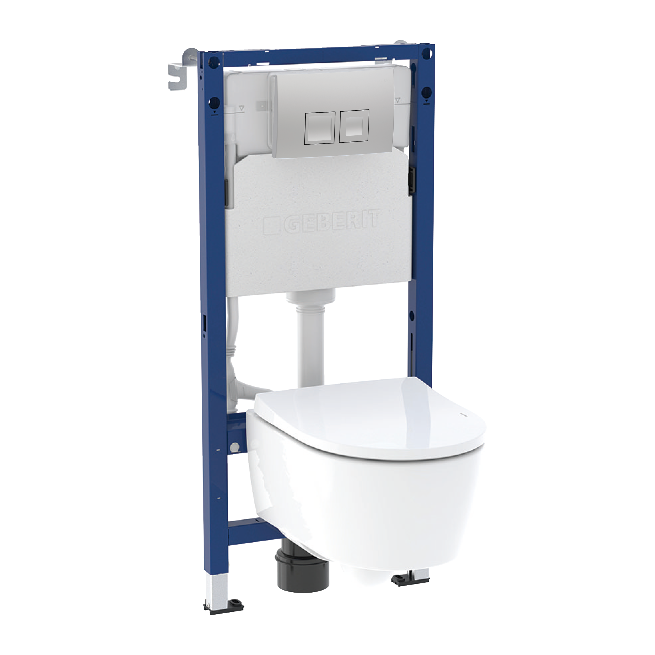 Zestaw podtynkowy WC Naro Mini + miska WC bezkołnierzowa + deska wolnoopadająca + przycisk Delta 35 chrom Geberit
