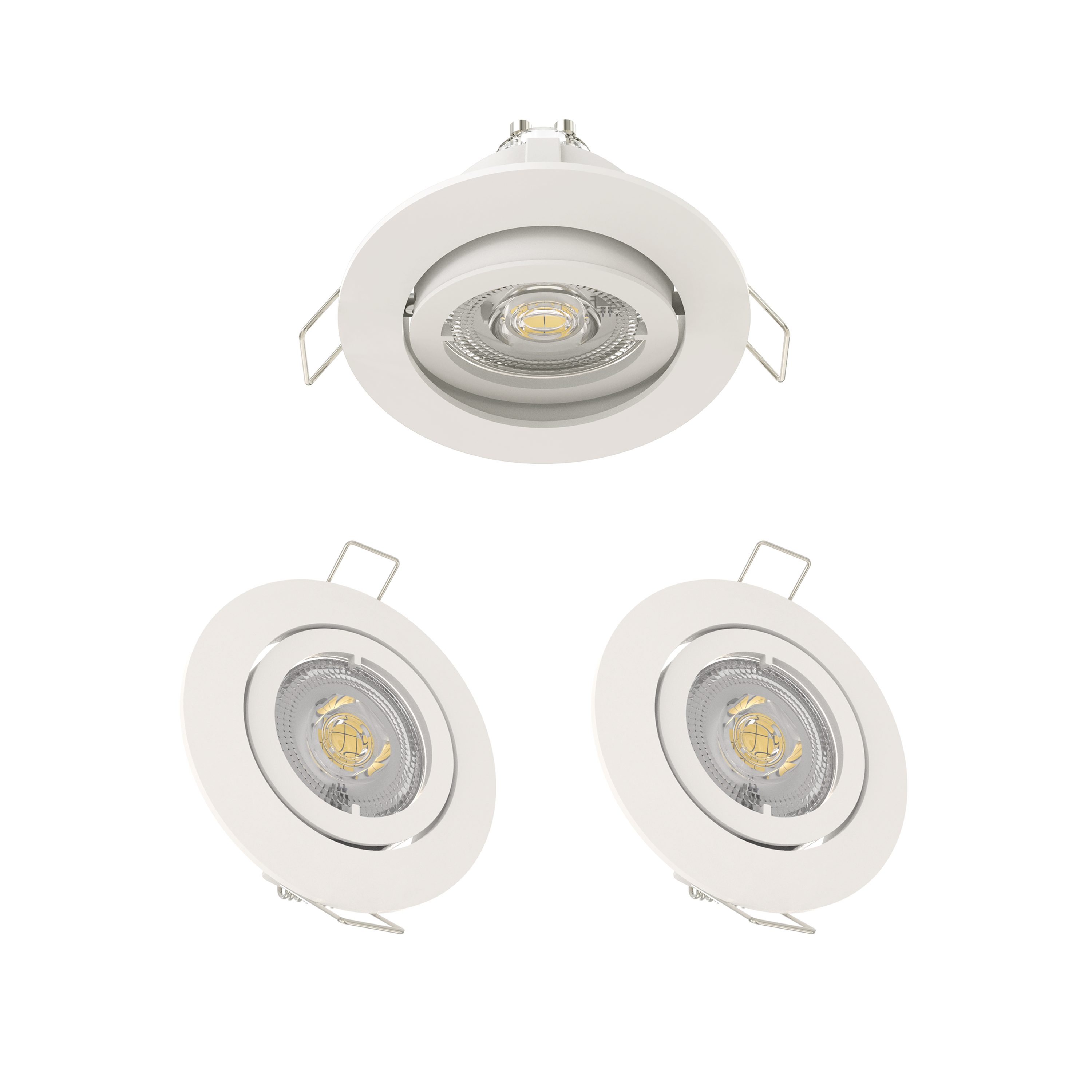 Oprawa stropowa oczko Bama 3 szt. GU10 LED 450 lm 2.5W barwa neutralna 8.8 cm biała Inspire