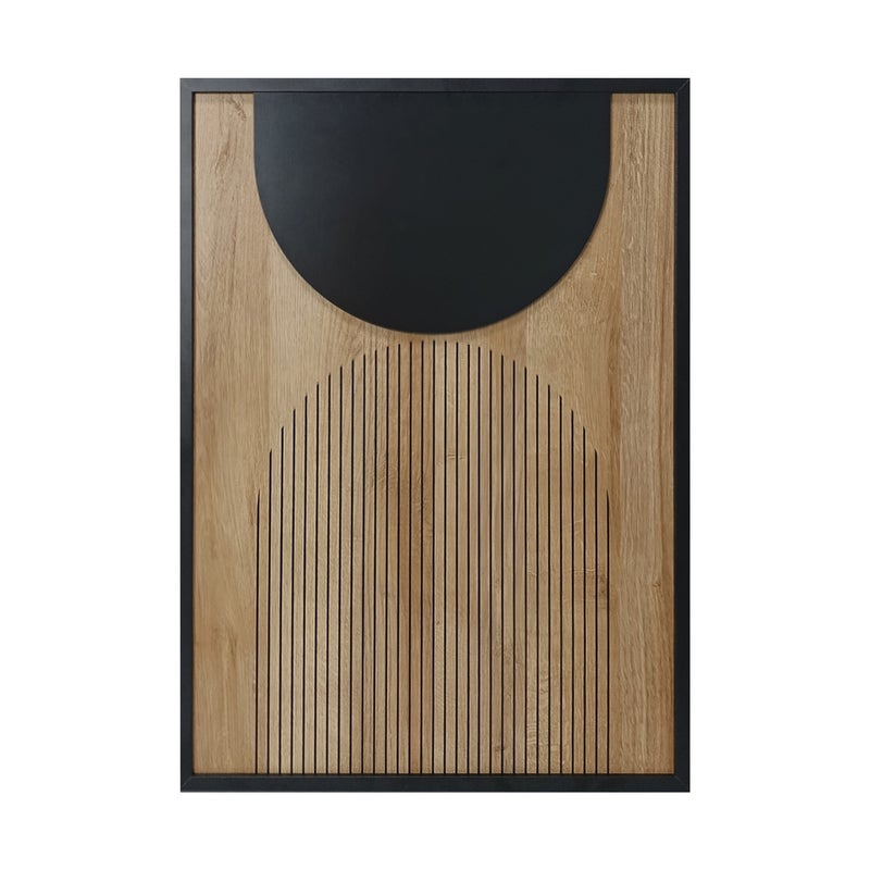 Obraz 3D Wooden Deco 50 x 70 cm geometryczny MDF dąb czarny