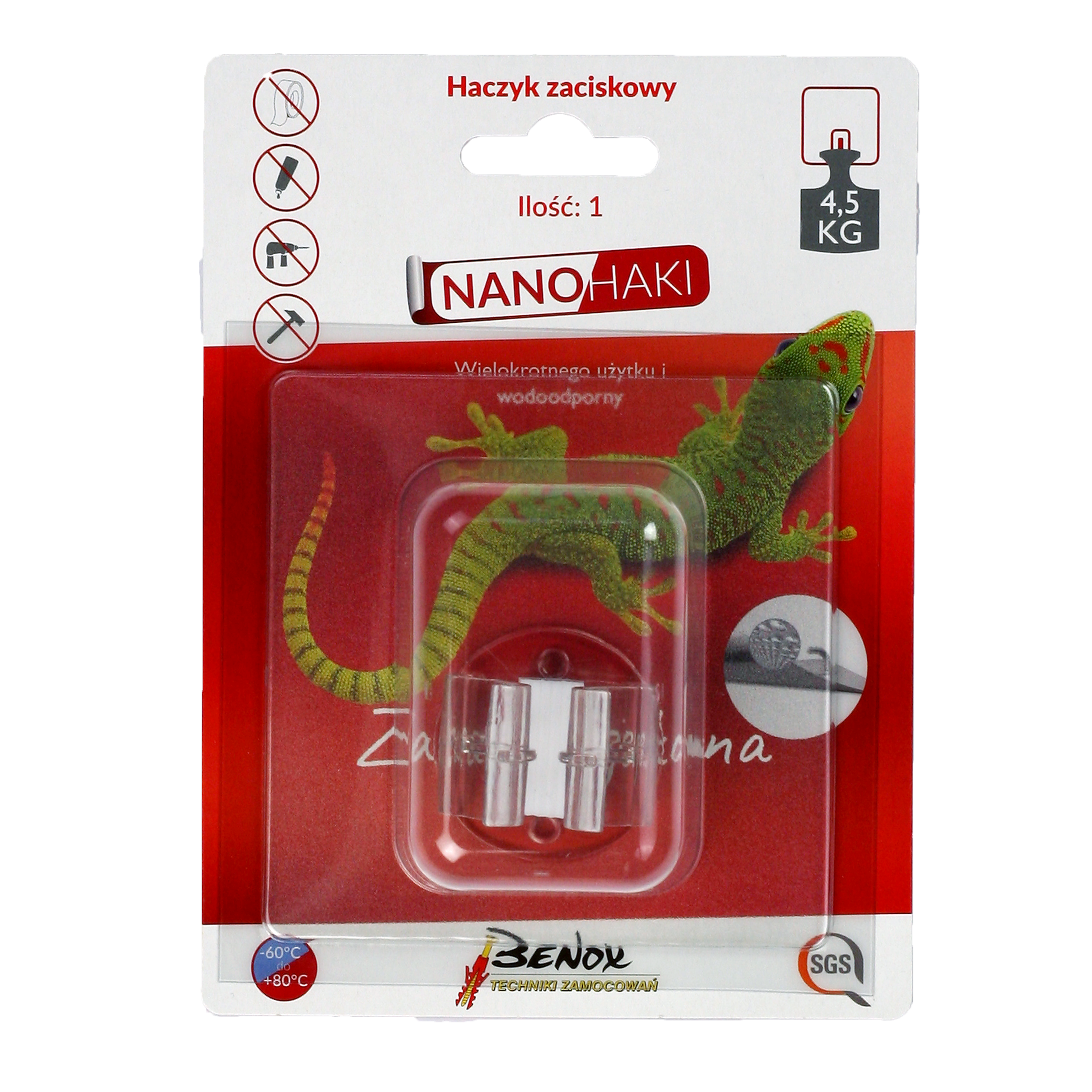Haczyk samoprzylepny zaciskowy 1 szt. GMS12-11289 Benox