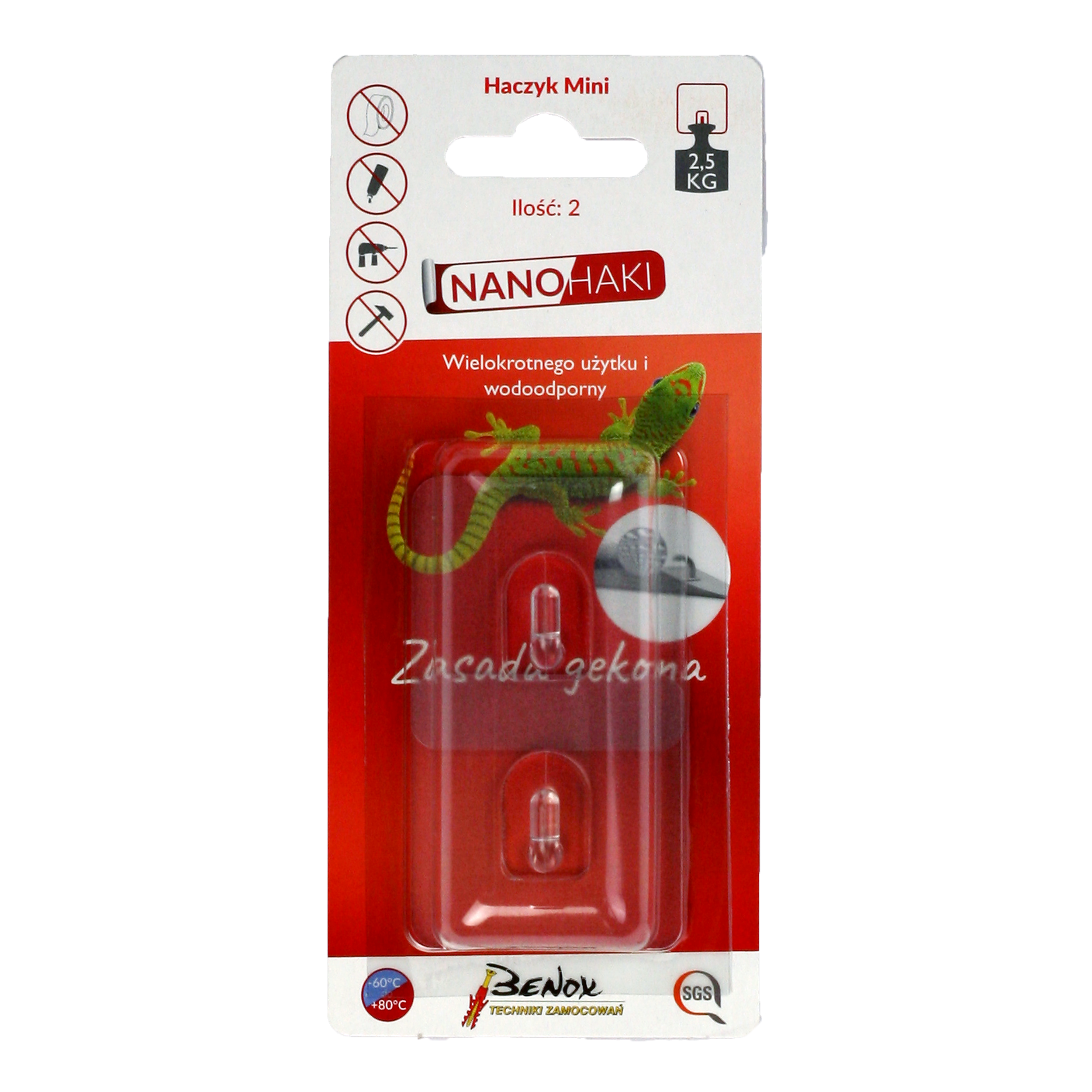 Haczyk samoprzylepny mini 2 szt. GMS12-11273 Benox