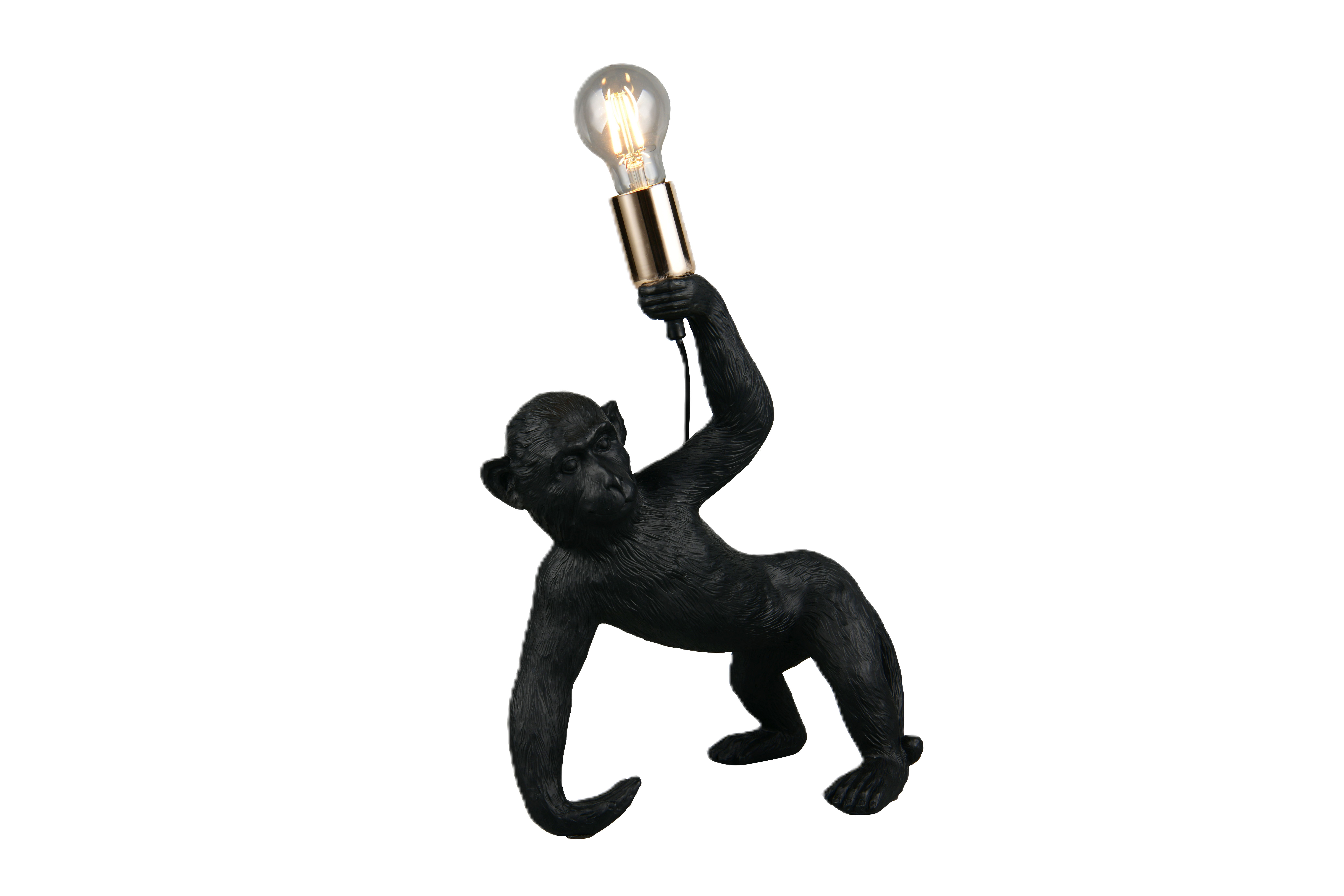 Lampa stołowa dekoracyjna Bobo E27 czarna małpa Trio Lighting Inter