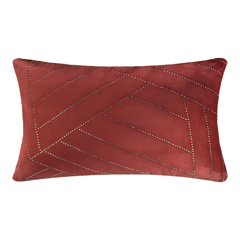Poduszka dekoracyjna Velvet Glossy bordowa 50 x 30 cm