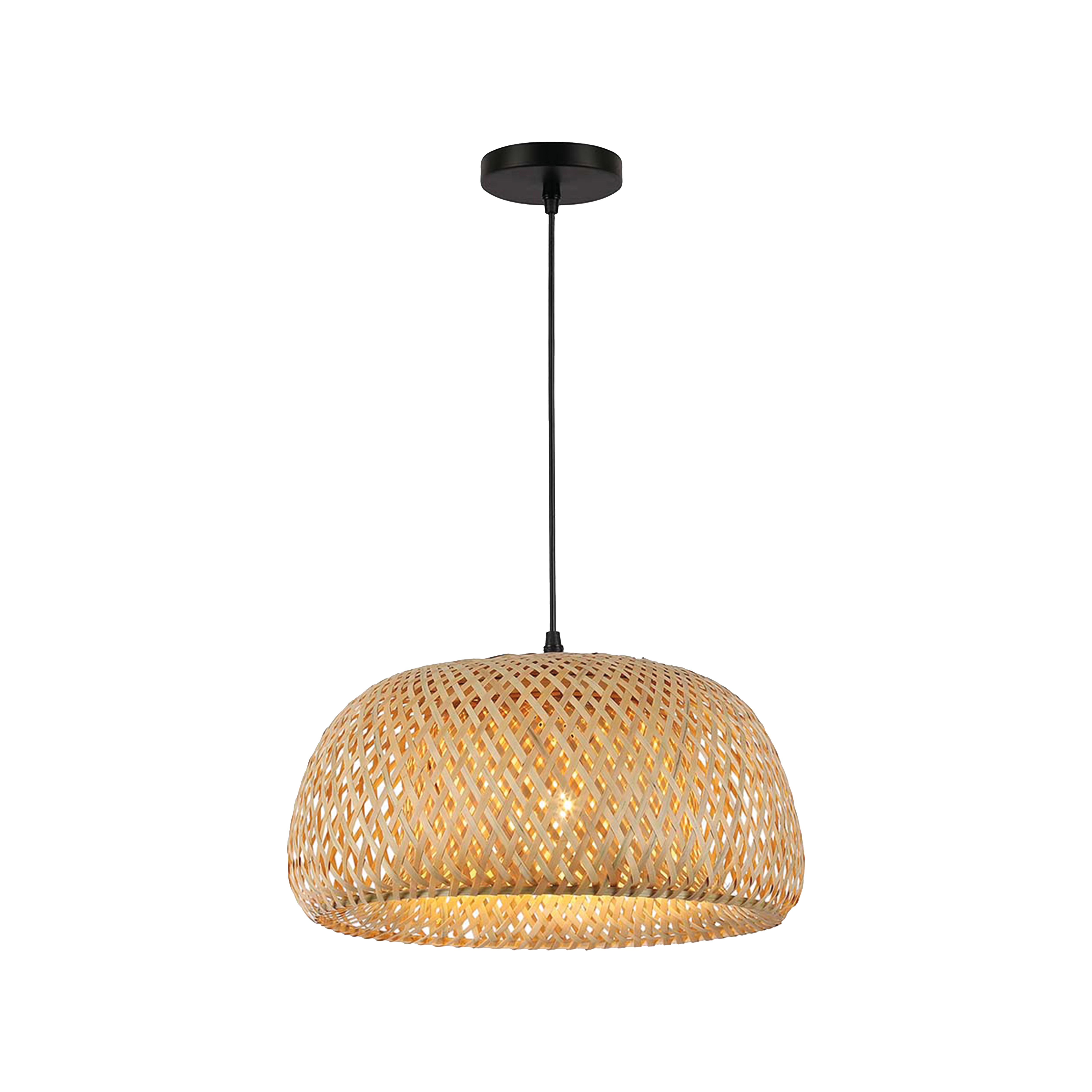 Lampa wisząca Brixan E27 śr. 38 cm bambusowy klosz Kanlux