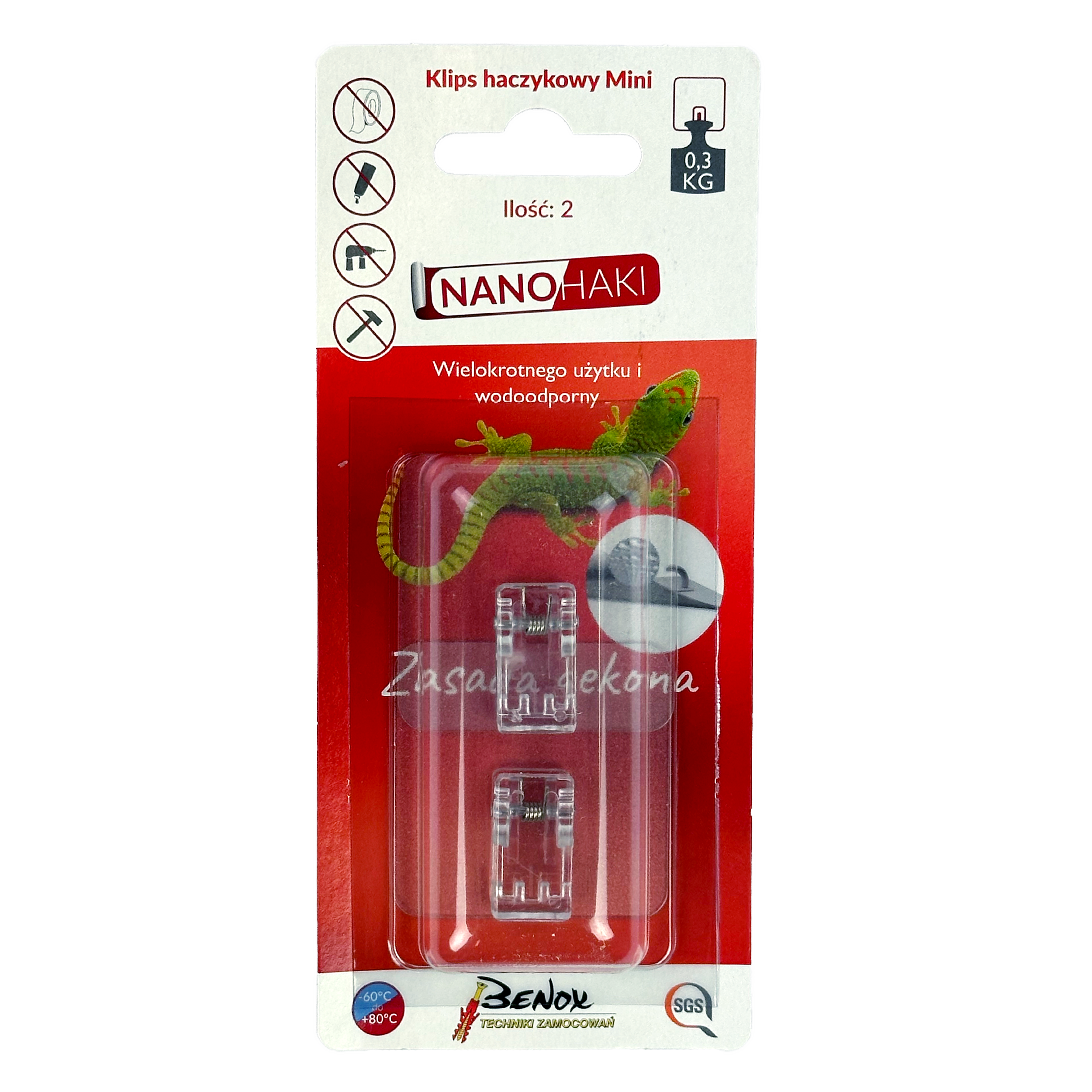 Haczyk samoprzylepny klips haczykowy mini 2szt. GMS12-11272 Benox