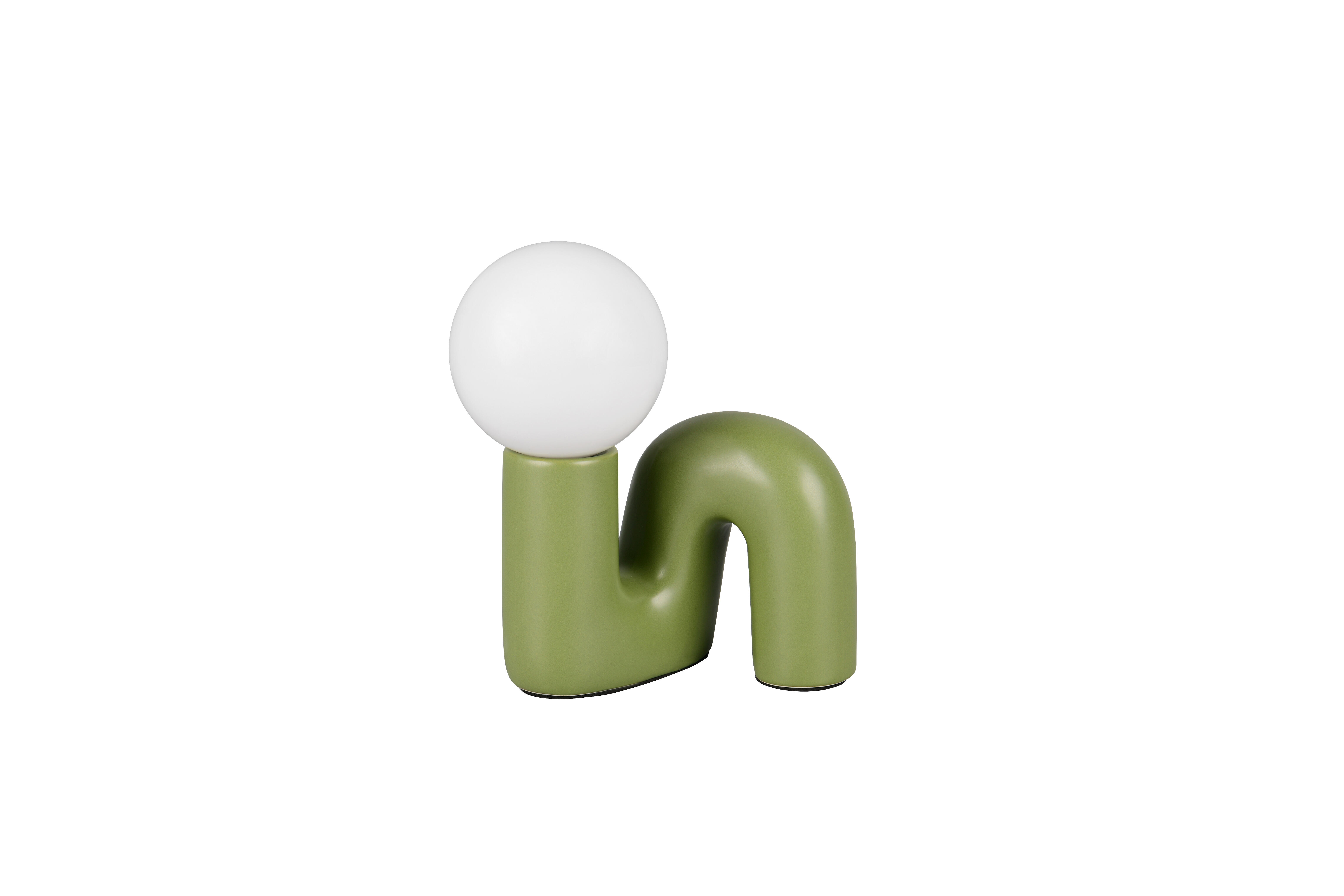 Lampa stołowa dekoracyjna Quinn G9 5 W zielona Trio Lighting Inter