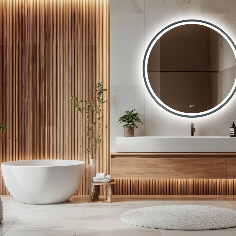 Lustro LED okrągłe Orion Graphite 80 cm Venti